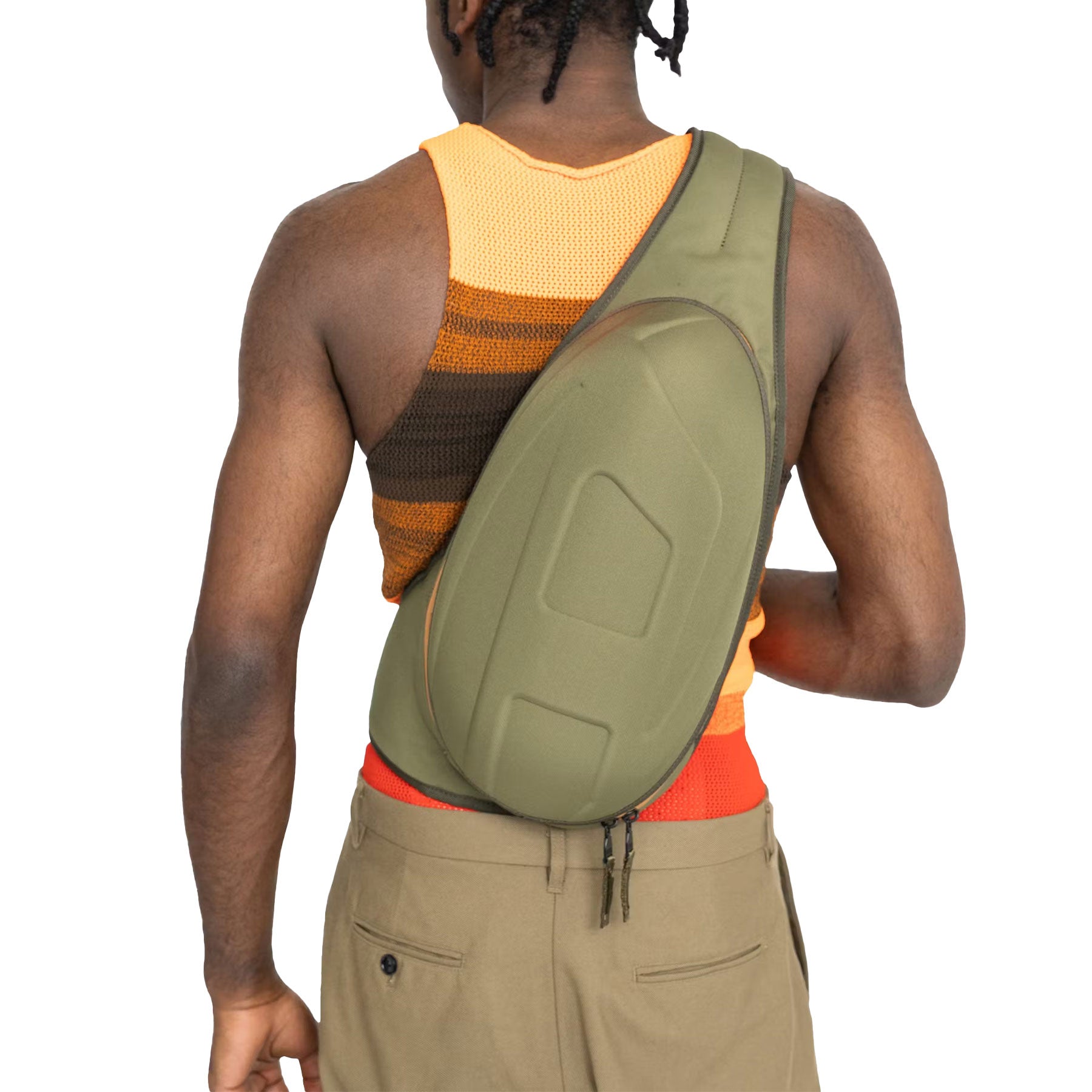 DIESEL 1DR-POD Mens Shoulder Sling Bag Cross Body Travel Sports Rucksack Olive