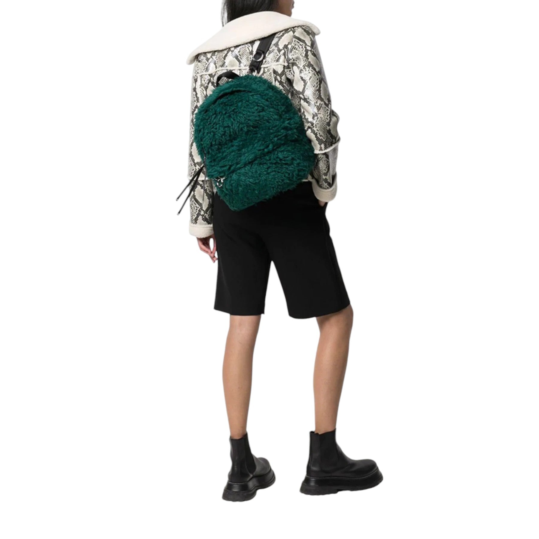 DIESEL Dhorian Womens Backpack Faux-Fur Shoulder Bag Travel School Rucksack NEW