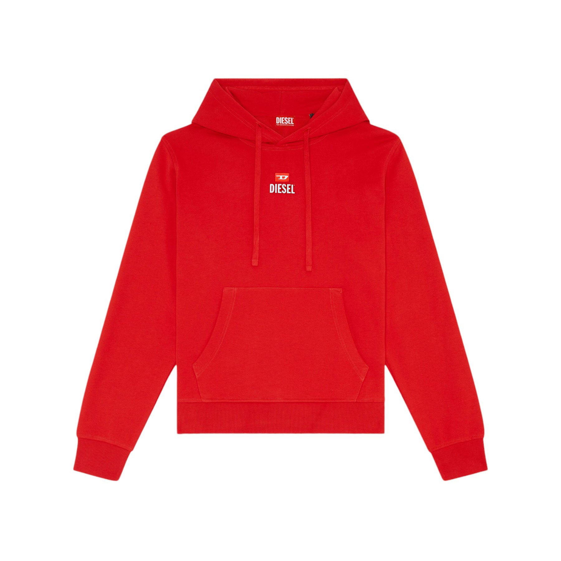 Diesel S-Ginn RGEAD Mens Pullover Hoodie Oversized Drop Shoulder Sweatshirts Red