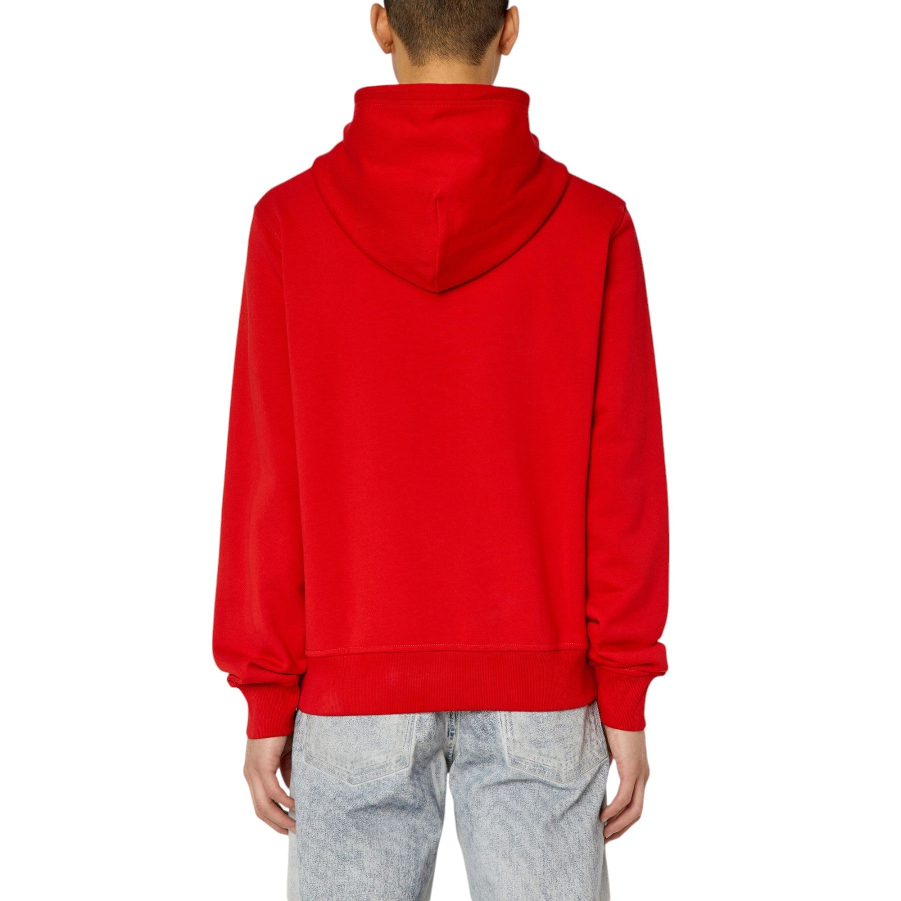 Diesel S-Ginn RGEAD Mens Pullover Hoodie Oversized Drop Shoulder Sweatshirts Red