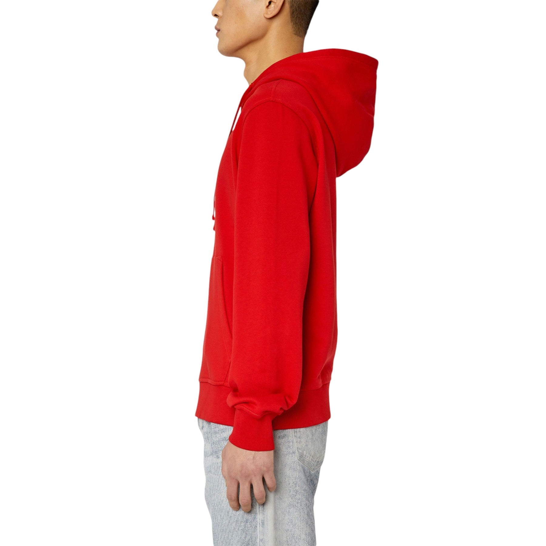 Diesel S-Ginn RGEAD Mens Pullover Hoodie Oversized Drop Shoulder Sweatshirts Red