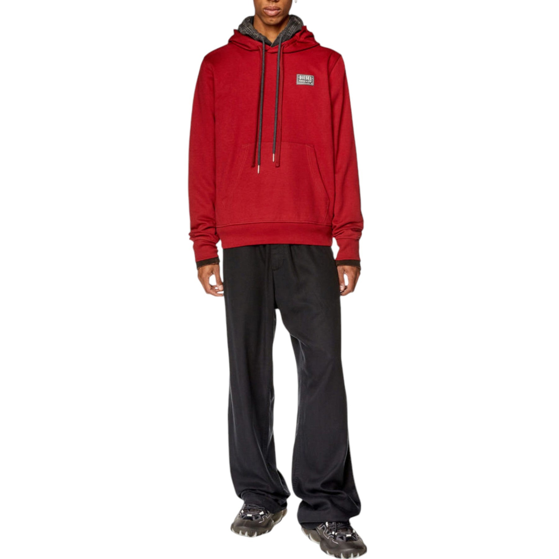 Diesel S-Ginn-SP 0HAYT Mens Pullover Hoodies Drop Shoulder Oversized Sweatshirts