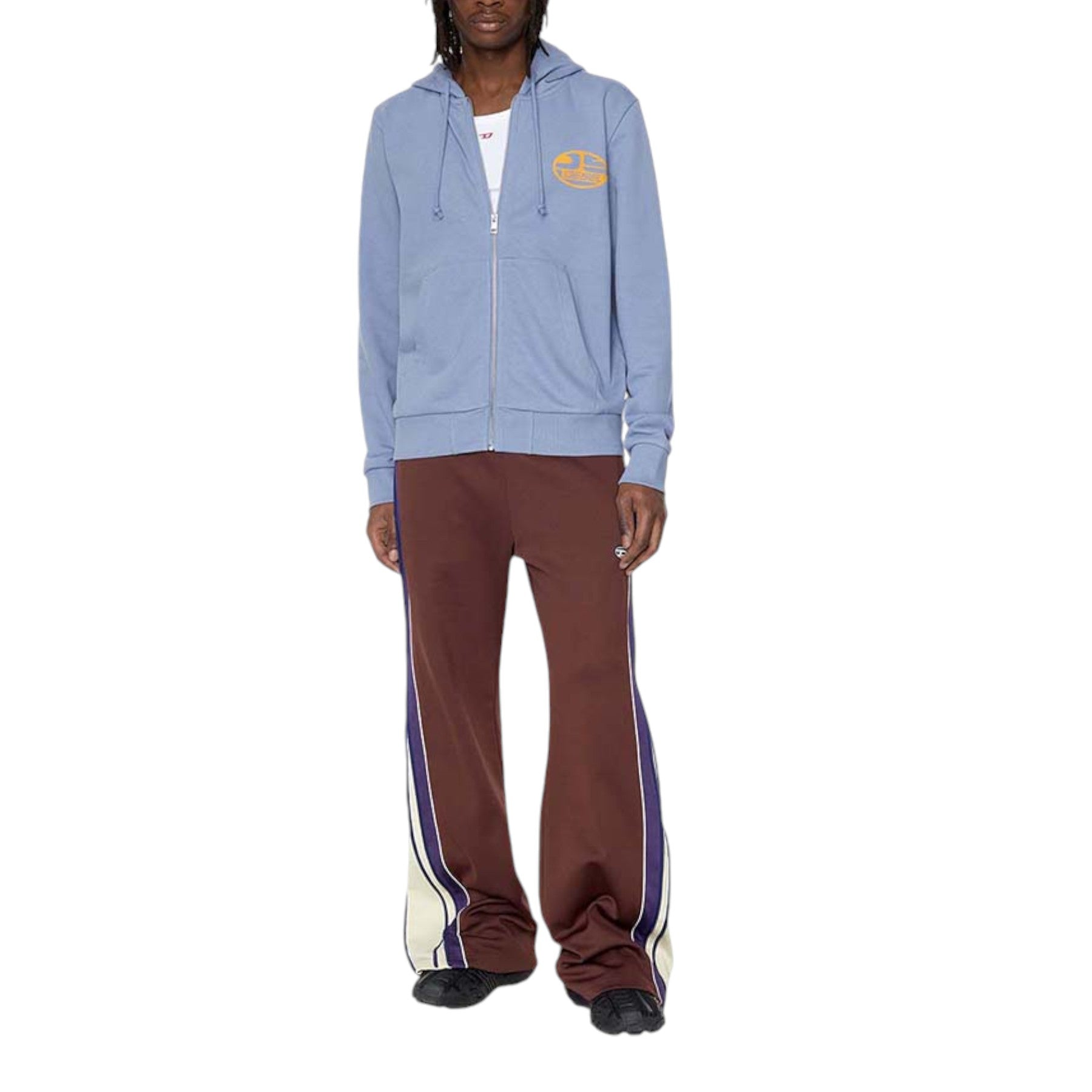 DIESEL S-GINN-HOOD 0HAYT Mens Hoodies Zip Up Gym Casual Hooded Sweatshirt Top