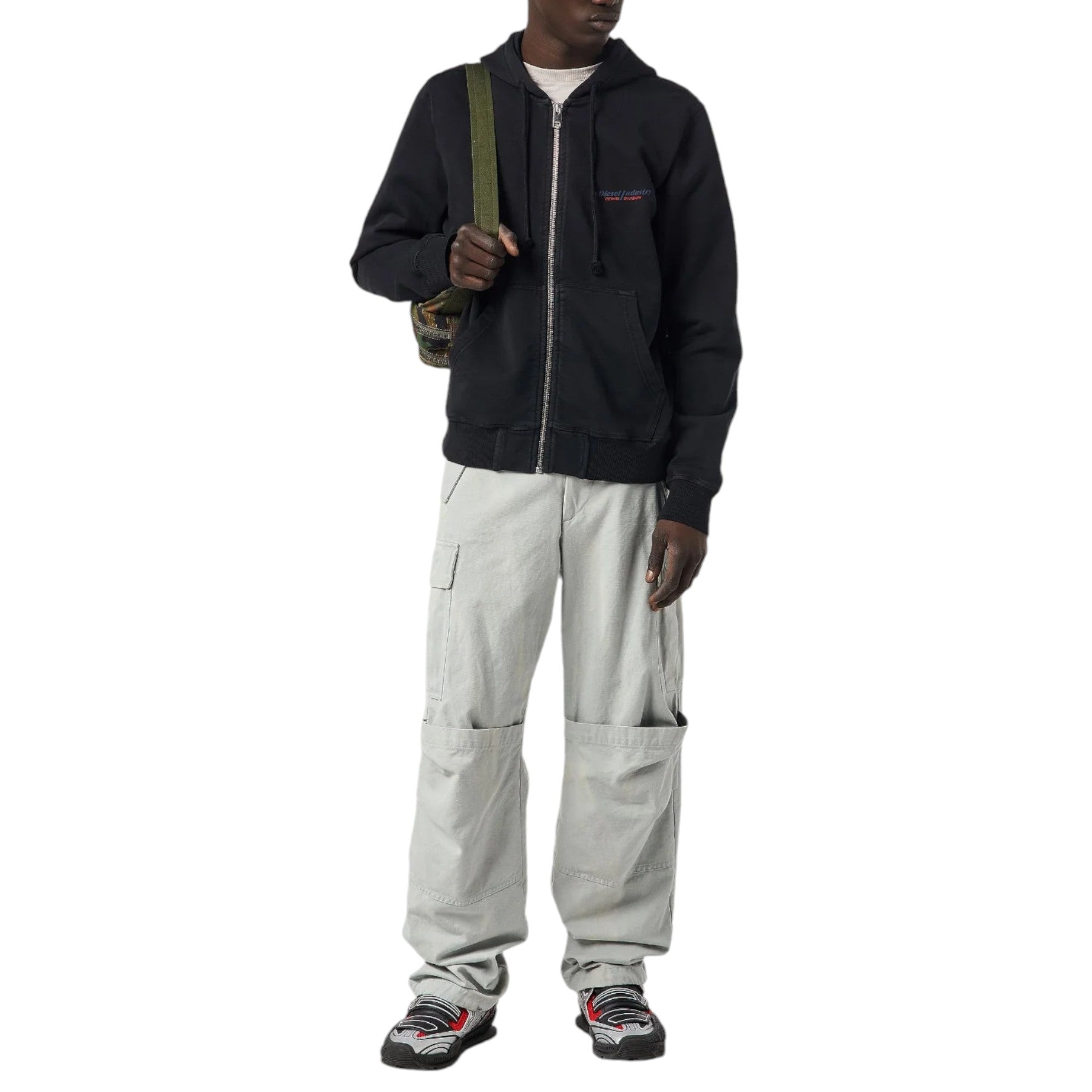 Diesel S-Ginn-Zip 0HERE Mens Hoodie Full Zip Hoody Regular Fit Hooded Sweatshirt