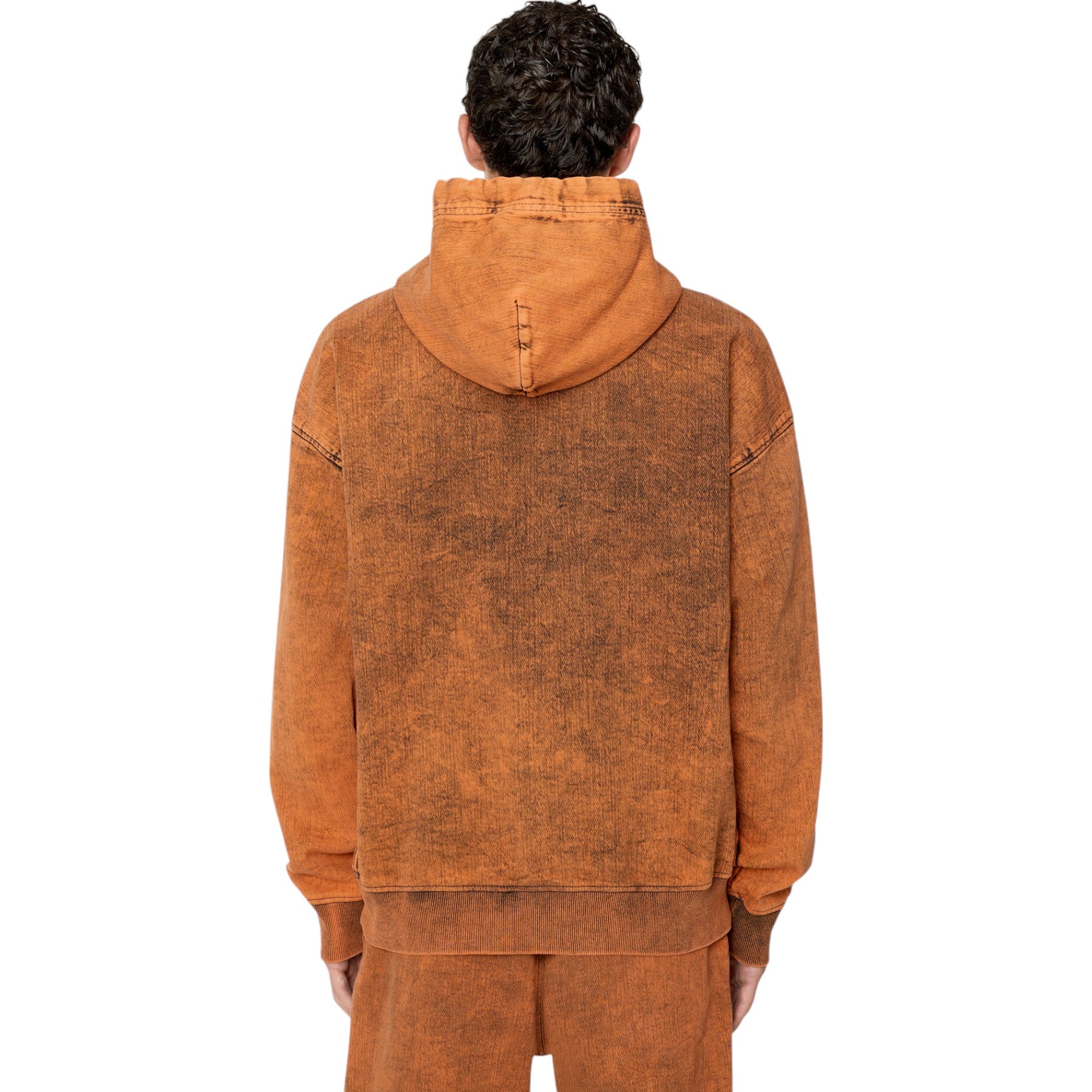 DIESEL D-UM-RIB Mens Hoodie Drop Shoulder Track Denim Hoody Oversized Sweatshirt