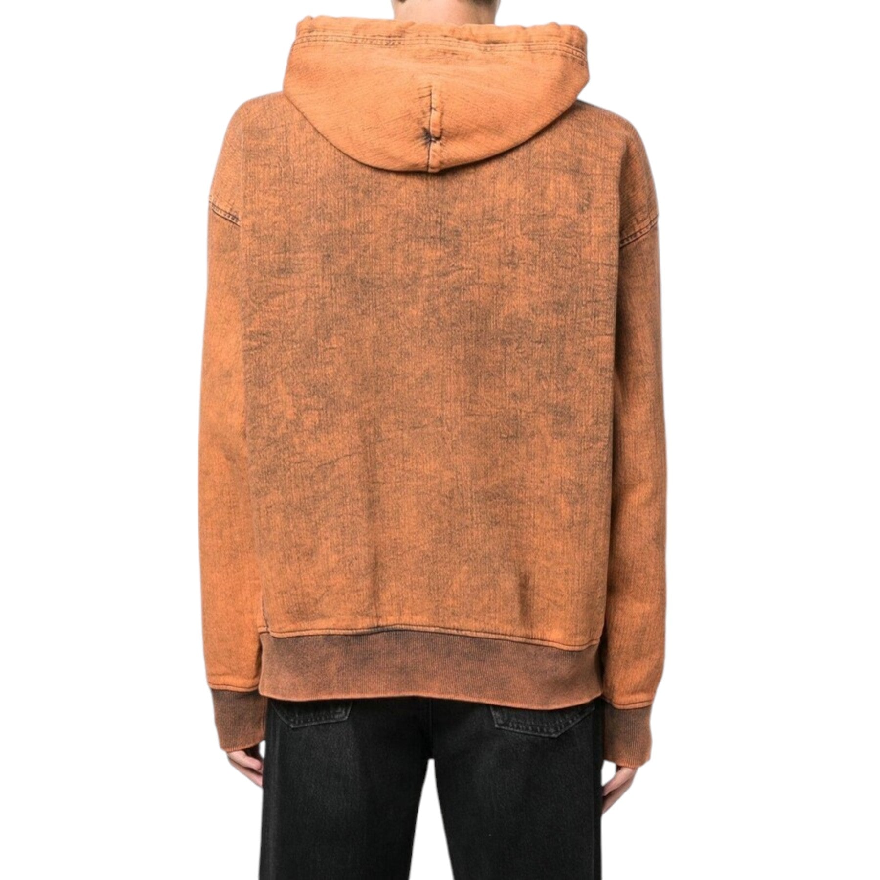 DIESEL D-UM-RIB Mens Hoodie Drop Shoulder Track Denim Hoody Oversized Sweatshirt