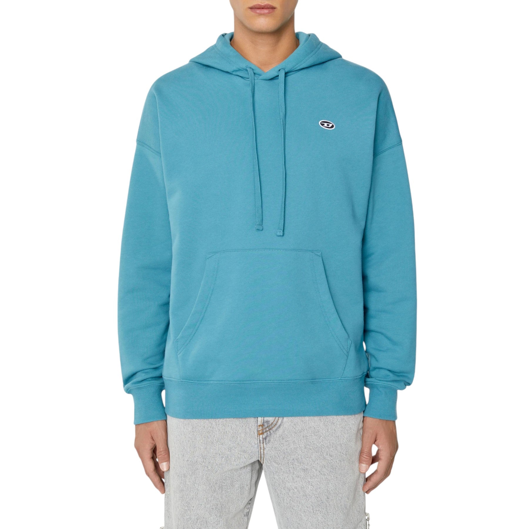 DIESEL S-Rob-0NAWW Mens Fleece Hoodie Regular Fit Hoody Drop Shoulder Sweatshirt