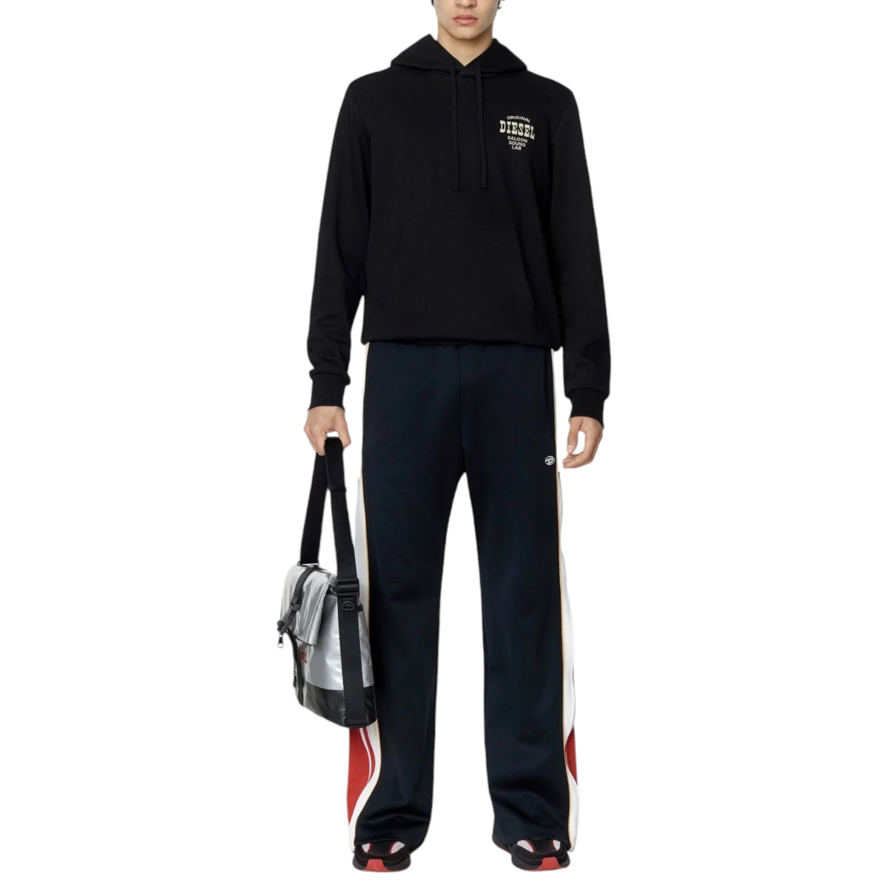 Diesel S-Ginn-K28 0HAYT Mens Pullover Hoodie Drop Shoulder Oversized Sweatshirts