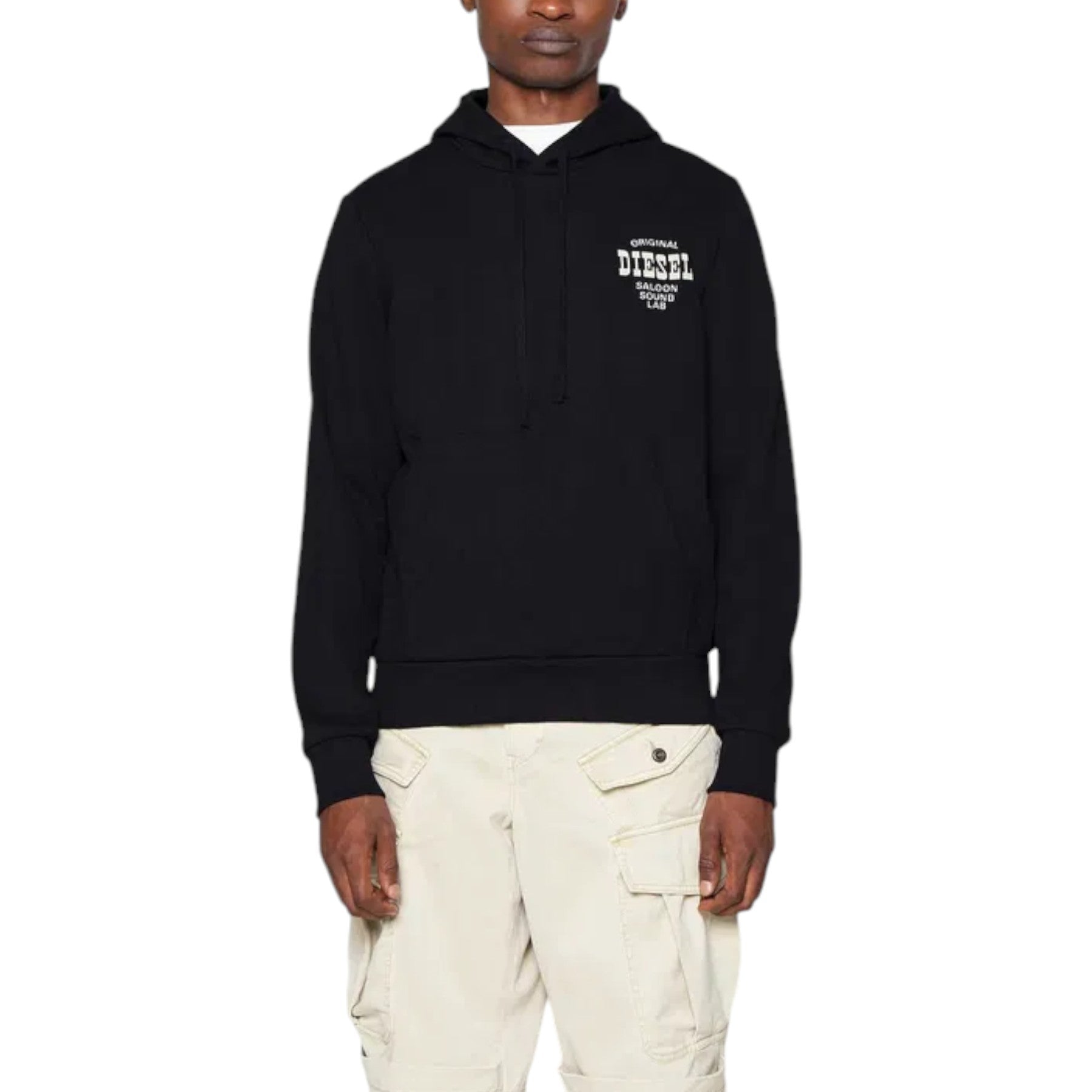 Diesel S-Ginn-K28 0HAYT Mens Pullover Hoodie Drop Shoulder Oversized Sweatshirts