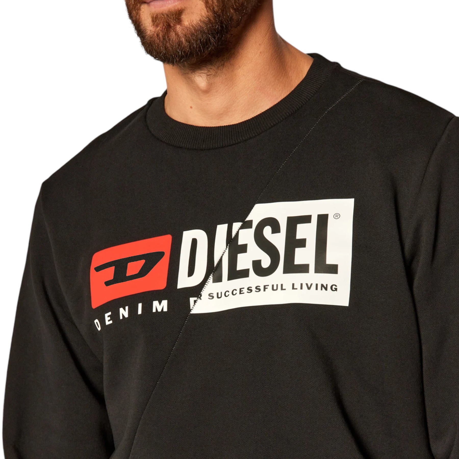 DIESEL F-ANG Cuty Mens Crew Neck Sweatshirt Pullover Casual Cotton Jumper Top