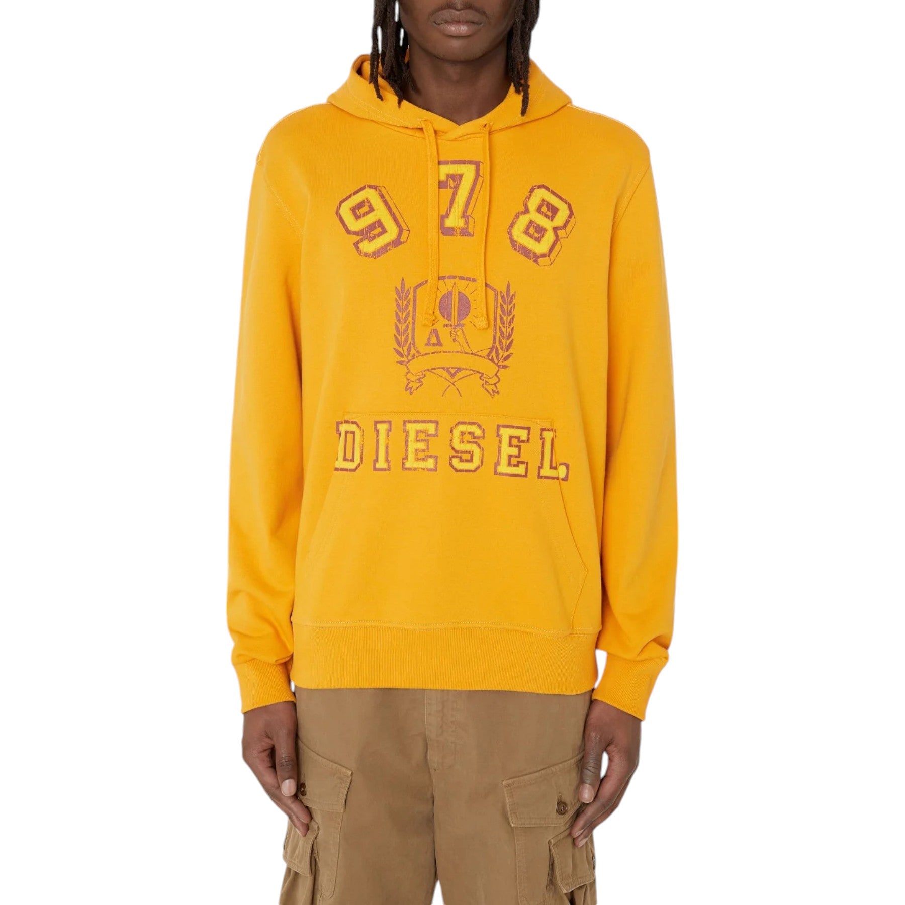 DIESEL S-GINN-HOOD-E5 Mens Fleece Hoodie Regular Fit Hoody Pullover Sweatshirts