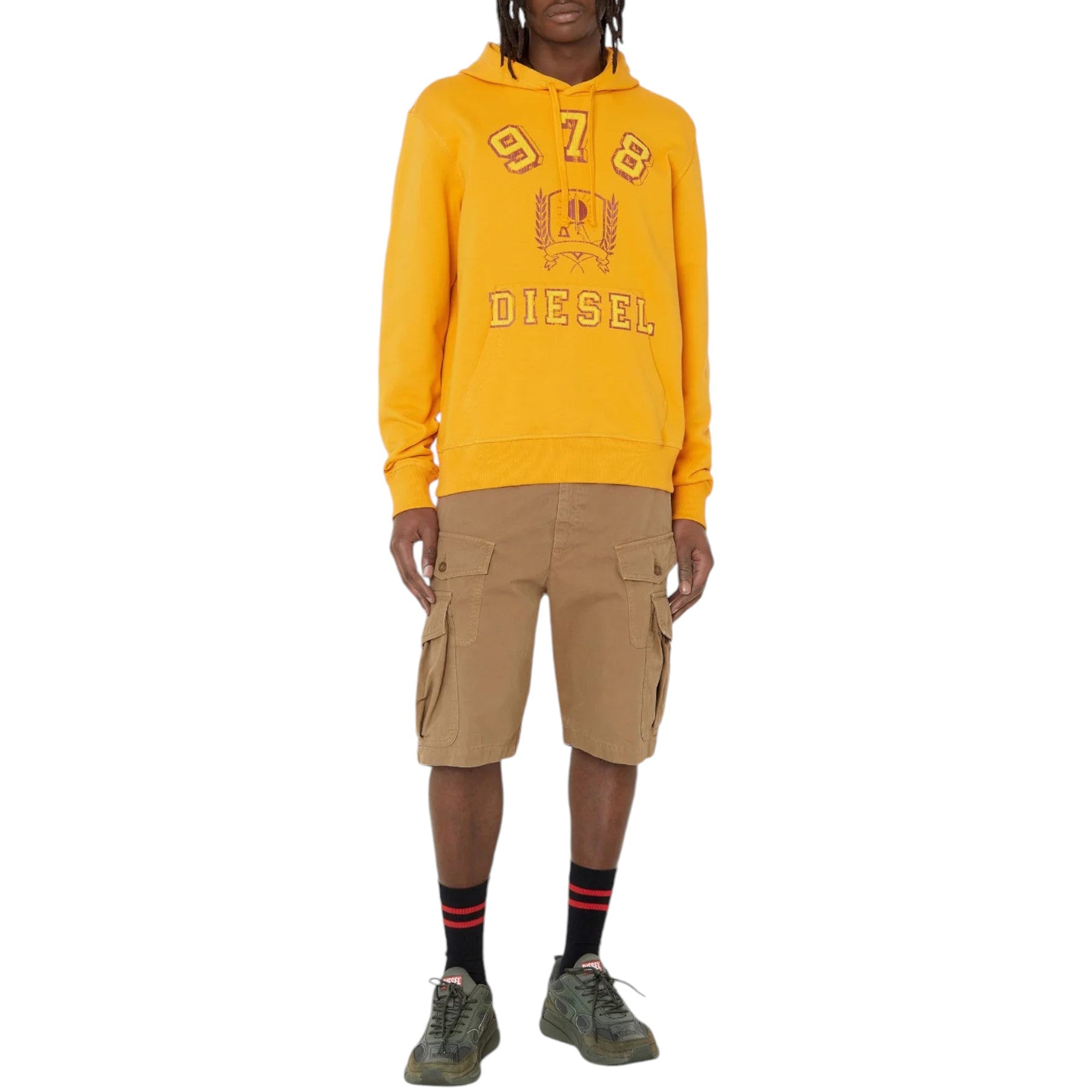 DIESEL S-GINN-HOOD-E5 Mens Fleece Hoodie Regular Fit Hoody Pullover Sweatshirts