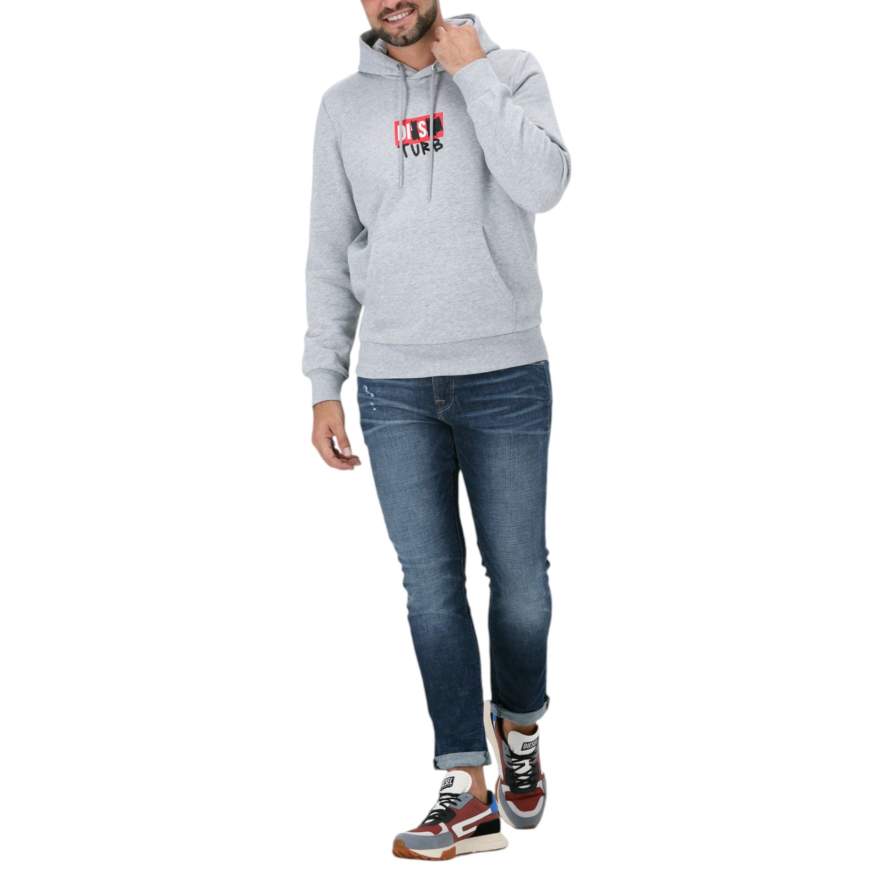 Diesel S-Girk-Hood-B8 Mens Fleece Hoodie Regular Fit Hoody Pullover Sweatshirts