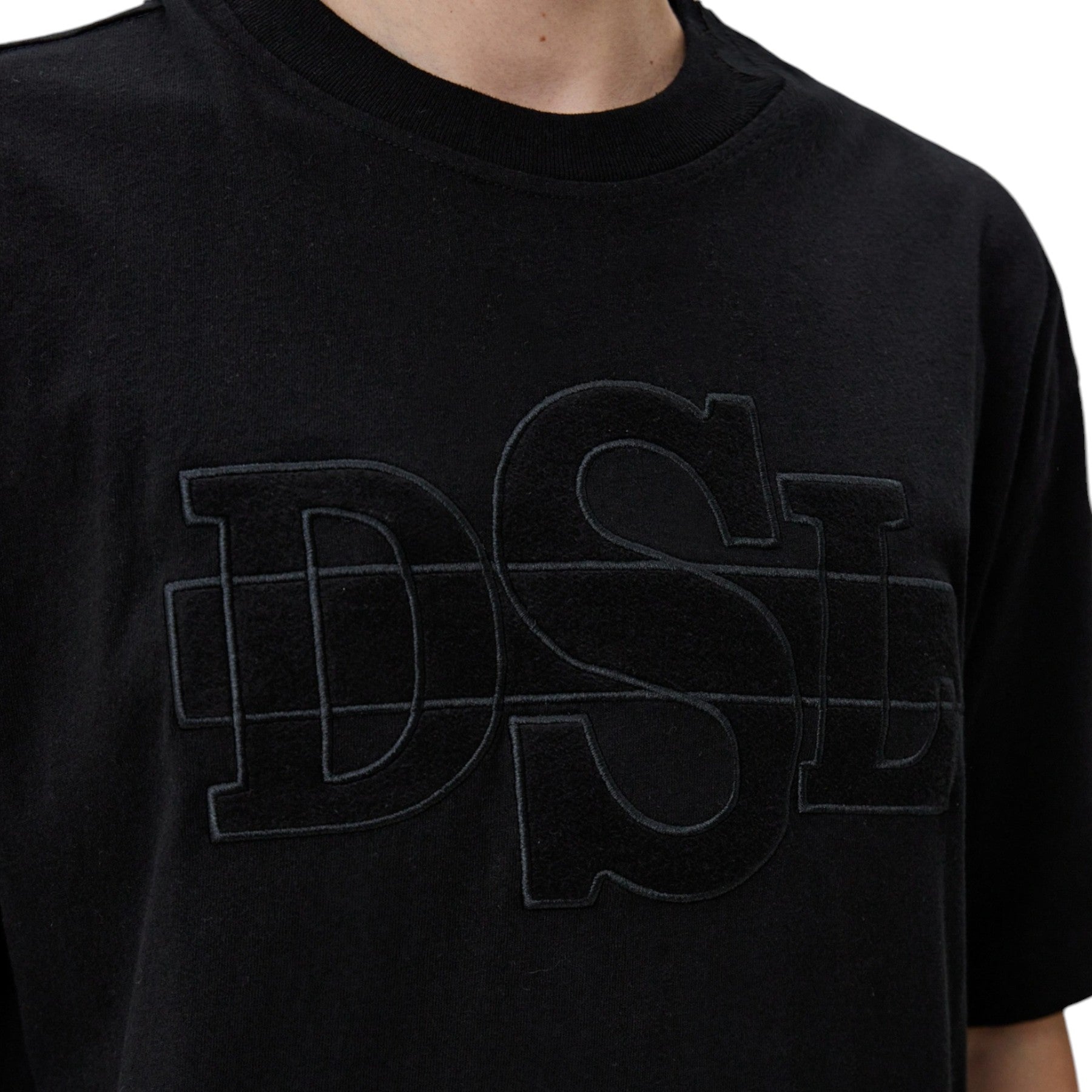DIESEL T-WASHROT Mens Crew Neck T Shirts Short Sleeve Black Casual Cotton Tee S