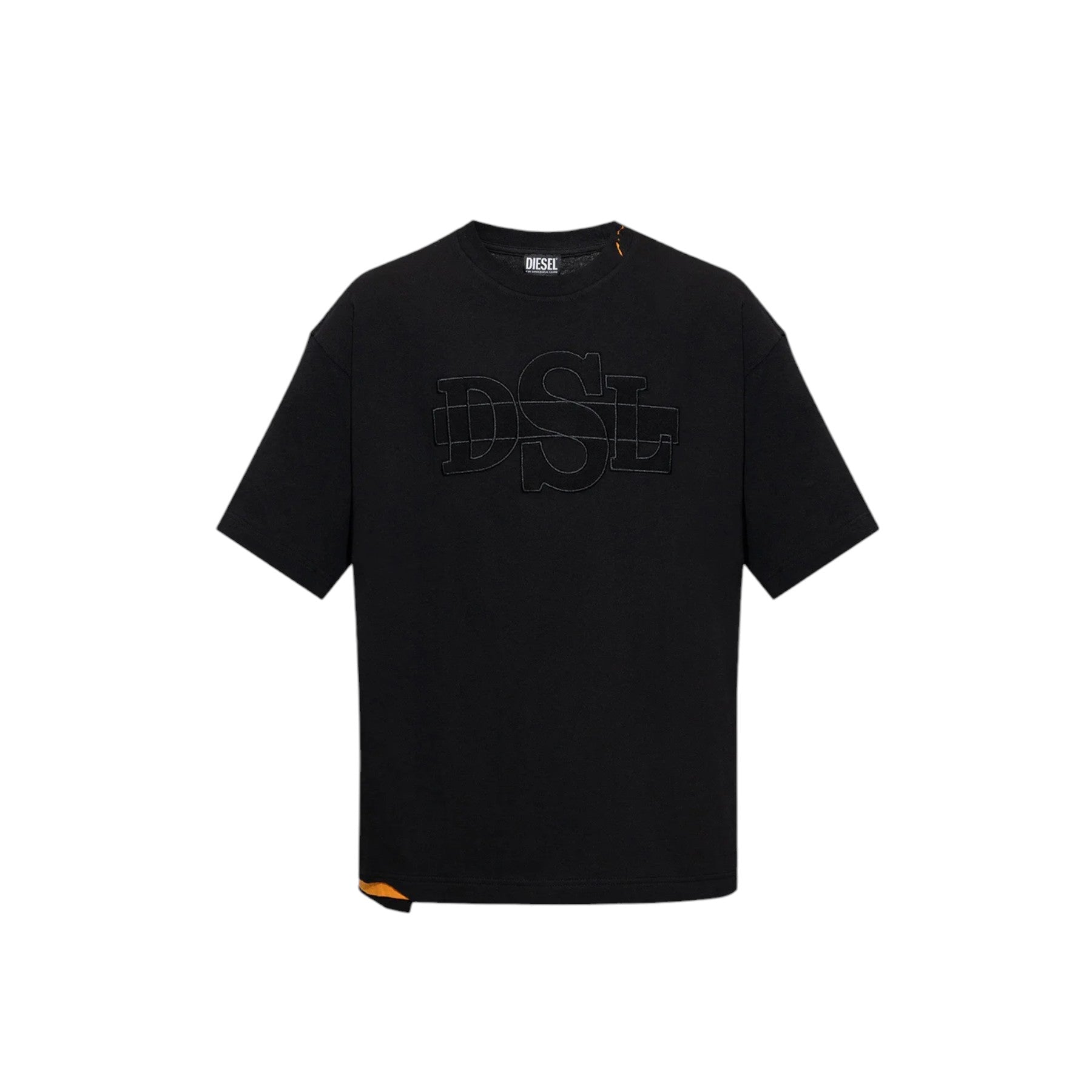 DIESEL T-WASHROT Mens Crew Neck T Shirts Short Sleeve Black Casual Cotton Tee S