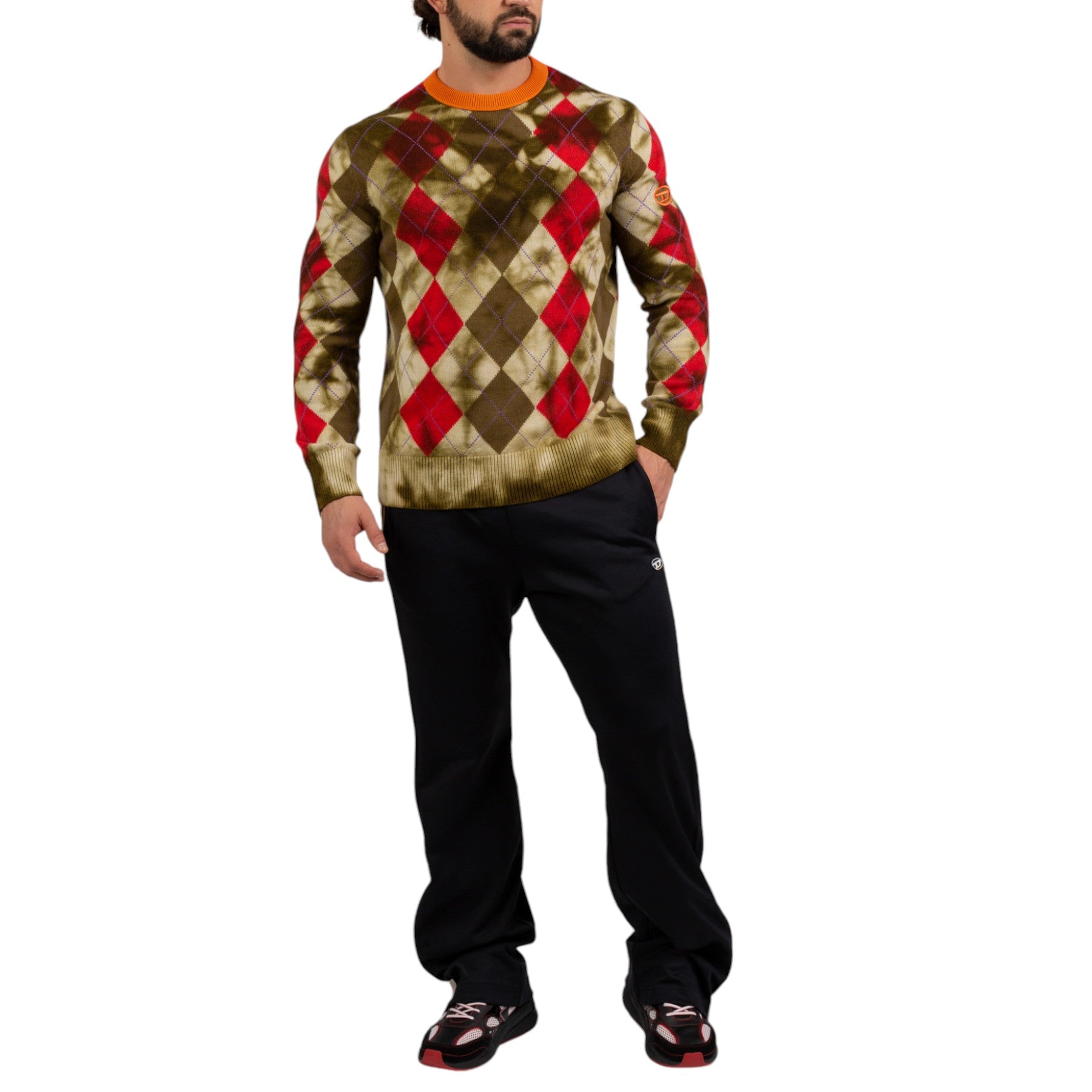 DIESEL K-AIRO 0BIAA Mens Crew Neck Sweatshirt Knit Pullover Wool Jumper Top NEW