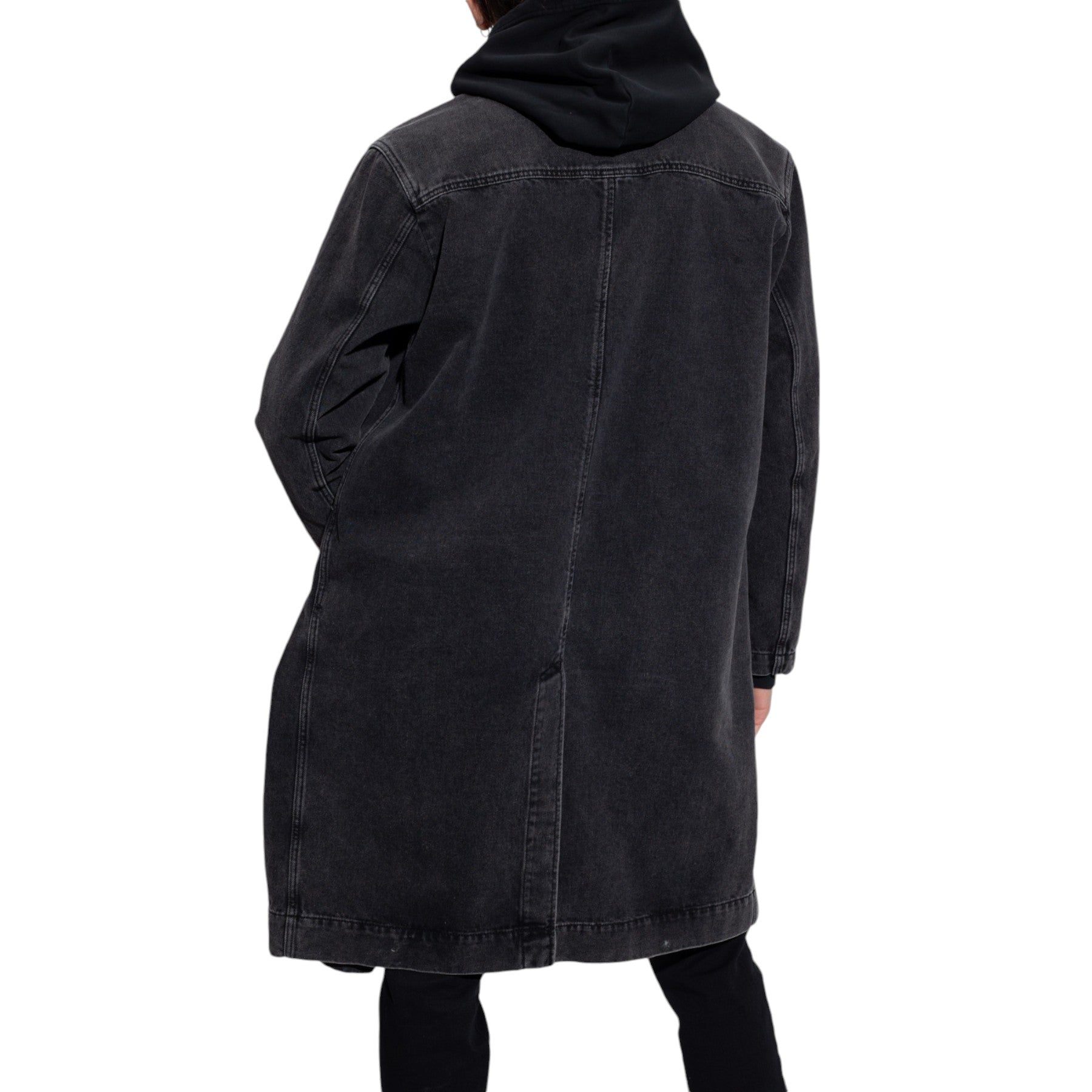 DIESEL D ROKU GIACCA 09B88 Mens Denim Jacket Loose Fit Knee Length Trench Coat