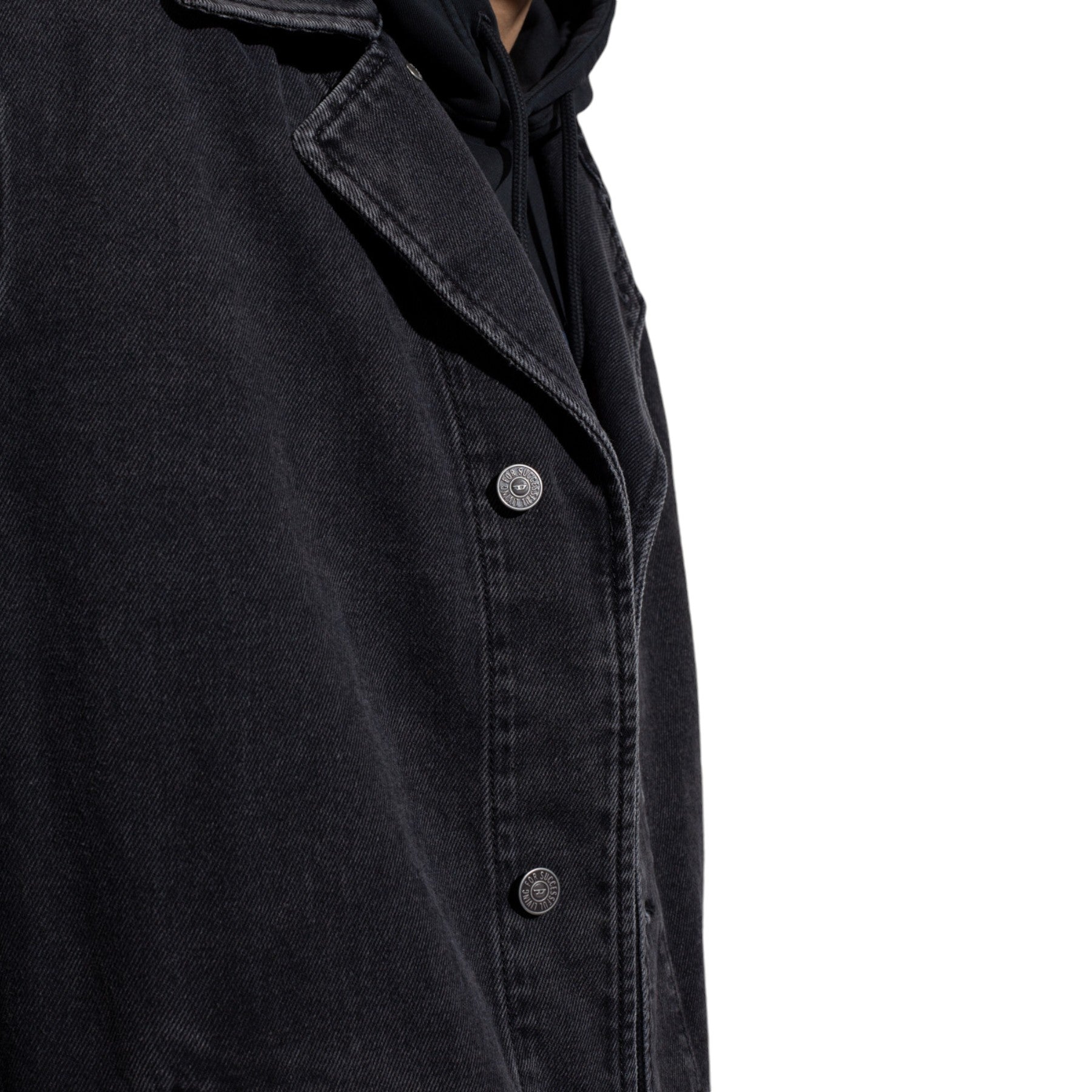 DIESEL D ROKU GIACCA 09B88 Mens Denim Jacket Loose Fit Knee Length Trench Coat