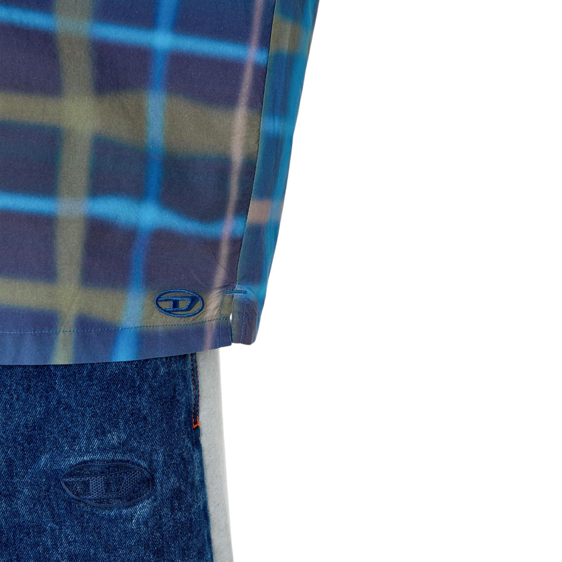 DIESEL S-FRANK-CHECK 0DMAT Mens Check Shirt Short Sleeve Casual Cotton Tops New