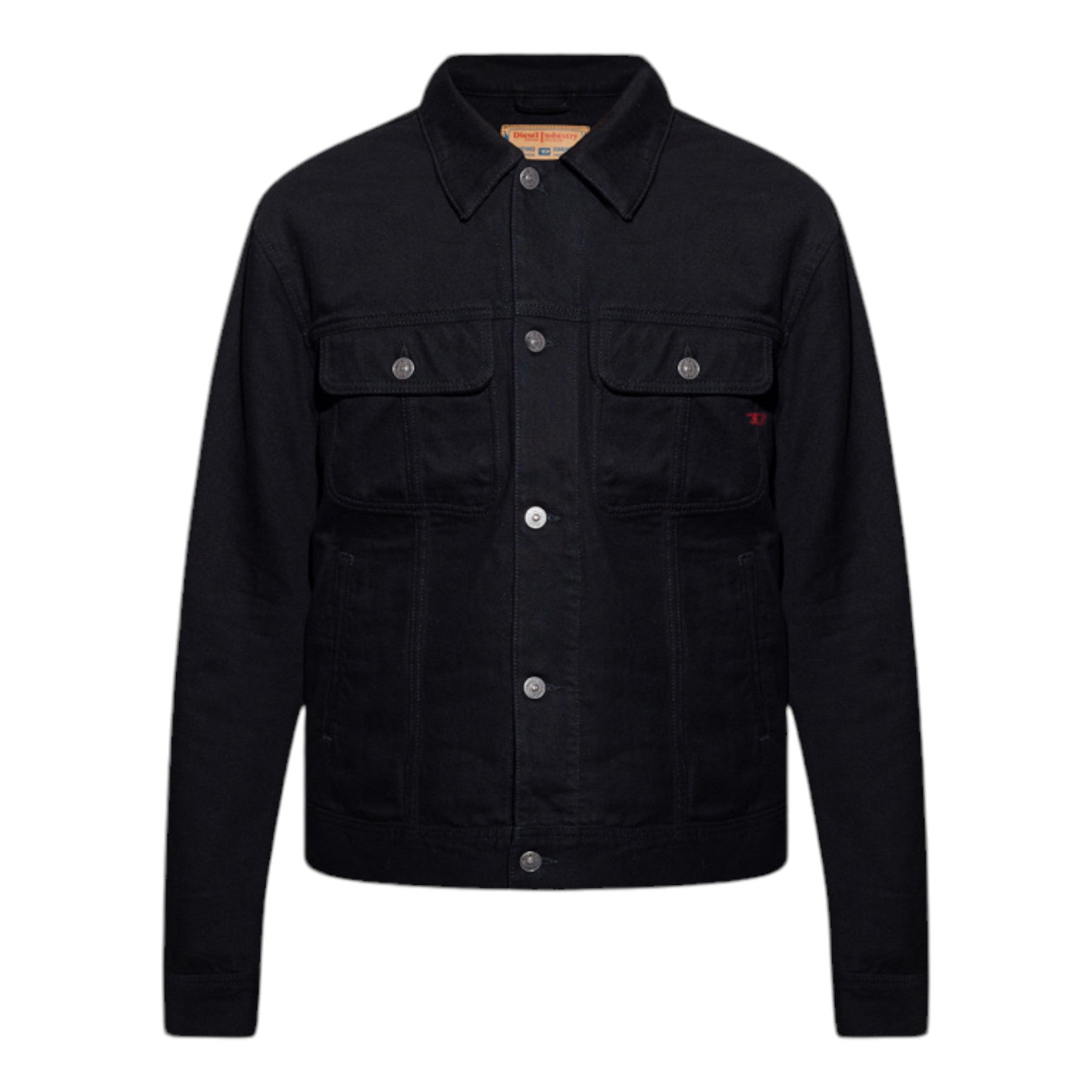 DIESEL D-BERCY Mens Denim Jacket Padded Trucker Western Style Workwear Black