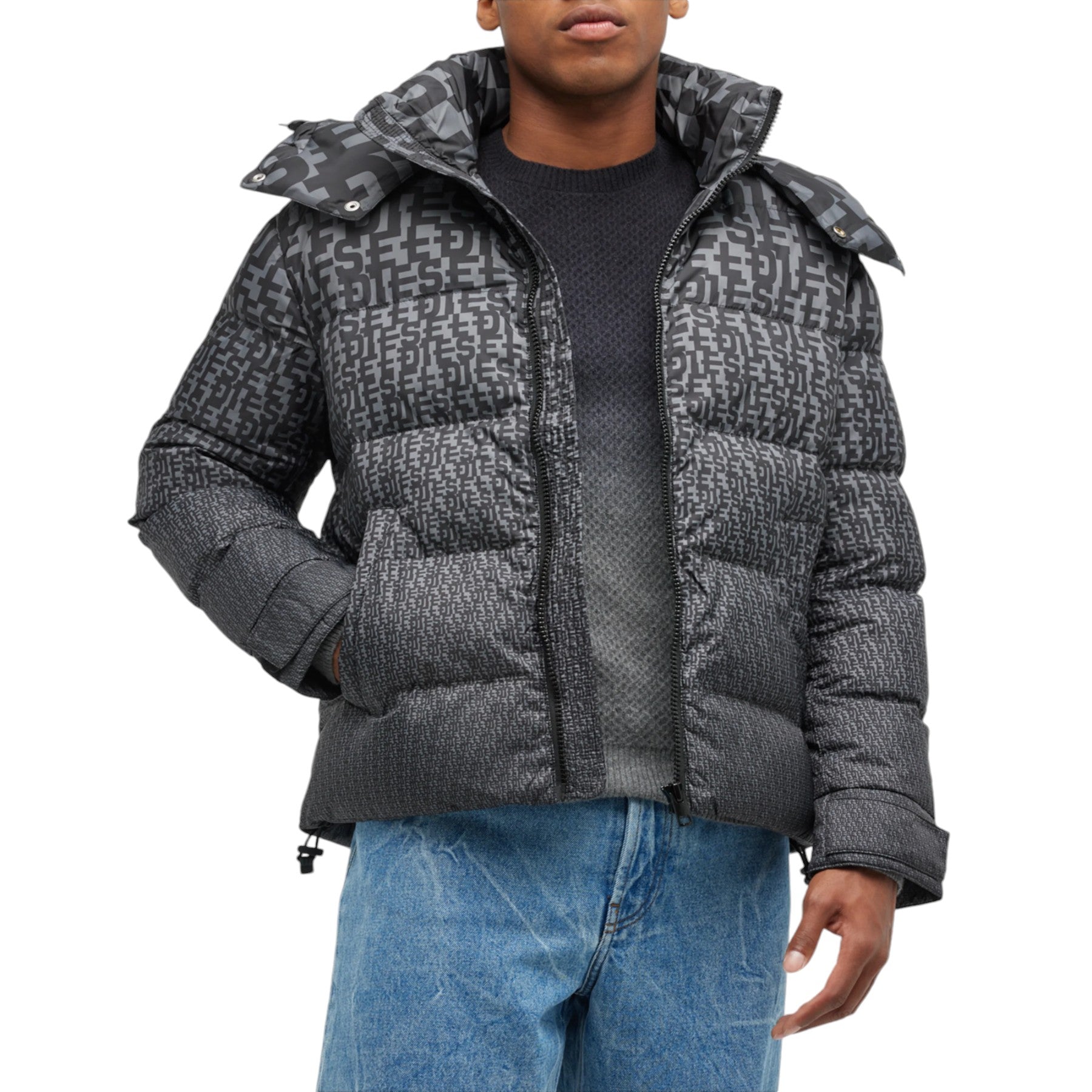 Diesel W-Step-Mon 0WEAG Mens Puffer Jacket Shell Down Padded Winter Outwear Coat