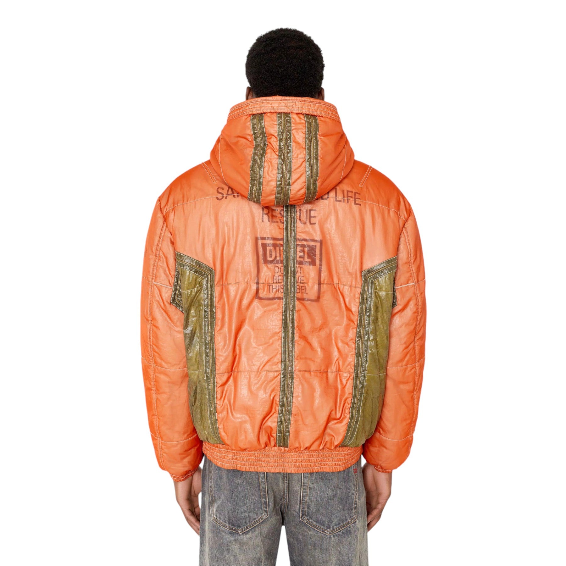 Diesel W-Nam 0PDAM Mens Puffer Jacket Down Padded Hoody Warm Winter Outwear Coat