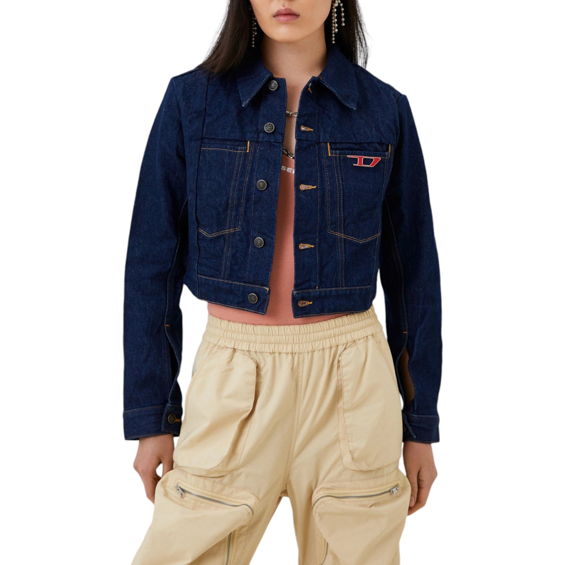 DIESEL DE-LUCYSHORT-SP Womens Denim Jacket Plain Casual Coats Ladies Tops New