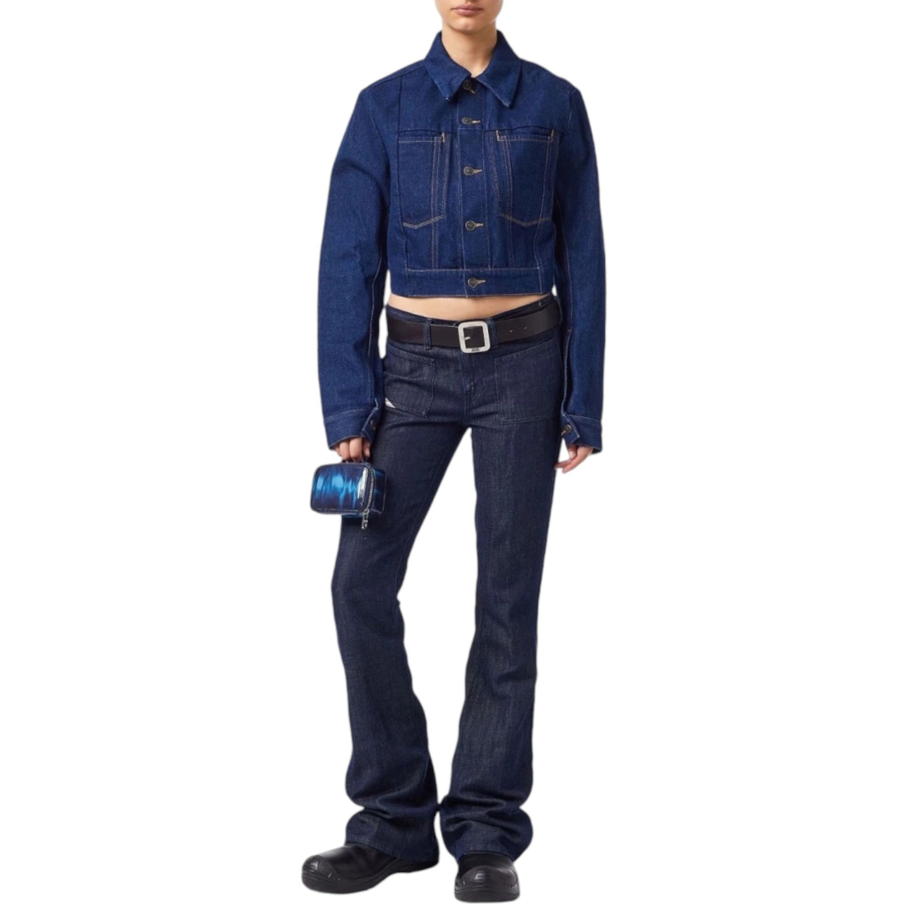 DIESEL DE-LUCYSHORT-SP Womens Denim Jacket Plain Casual Coats Ladies Tops Blue