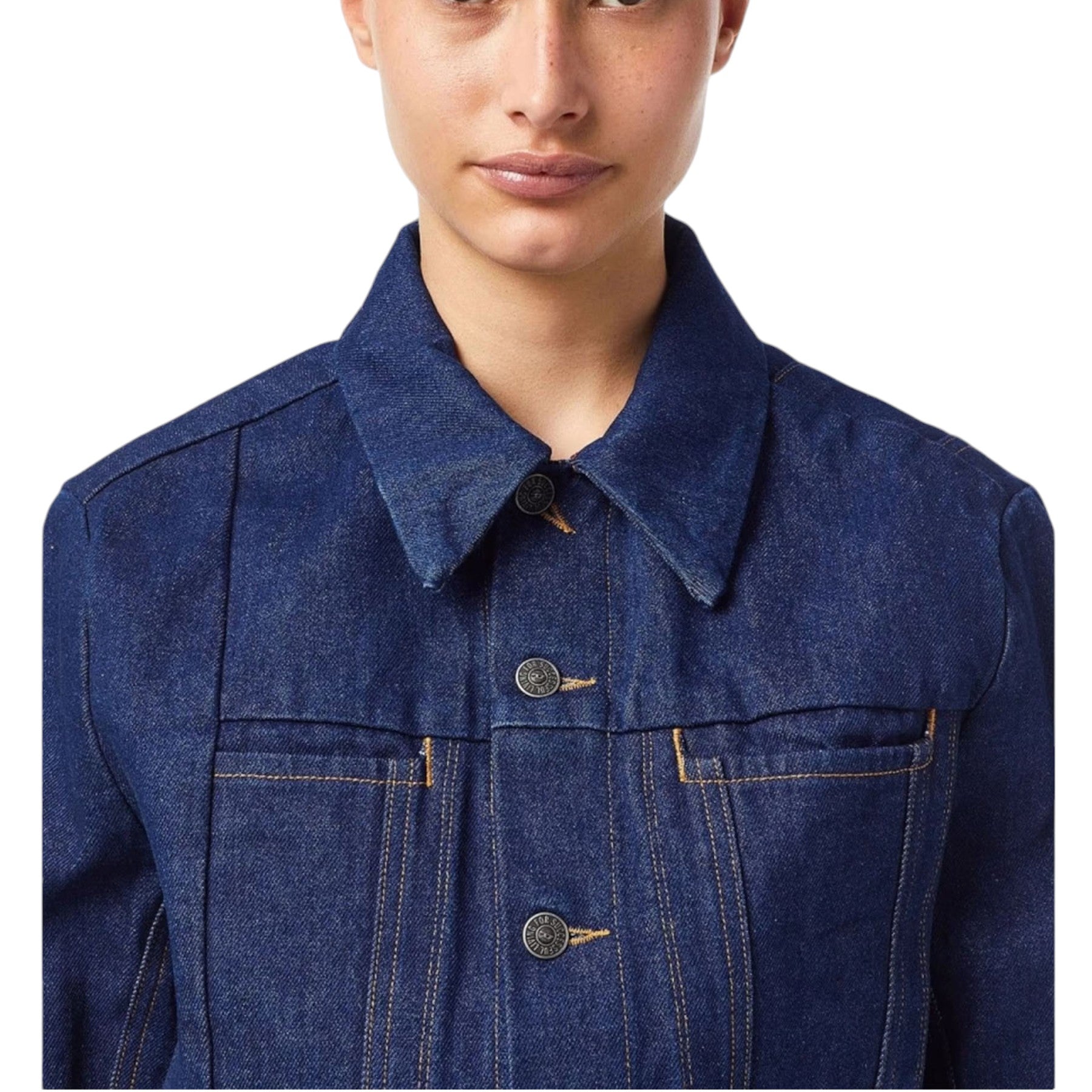 DIESEL DE-LUCYSHORT-SP Womens Denim Jacket Plain Casual Coats Ladies Tops Blue