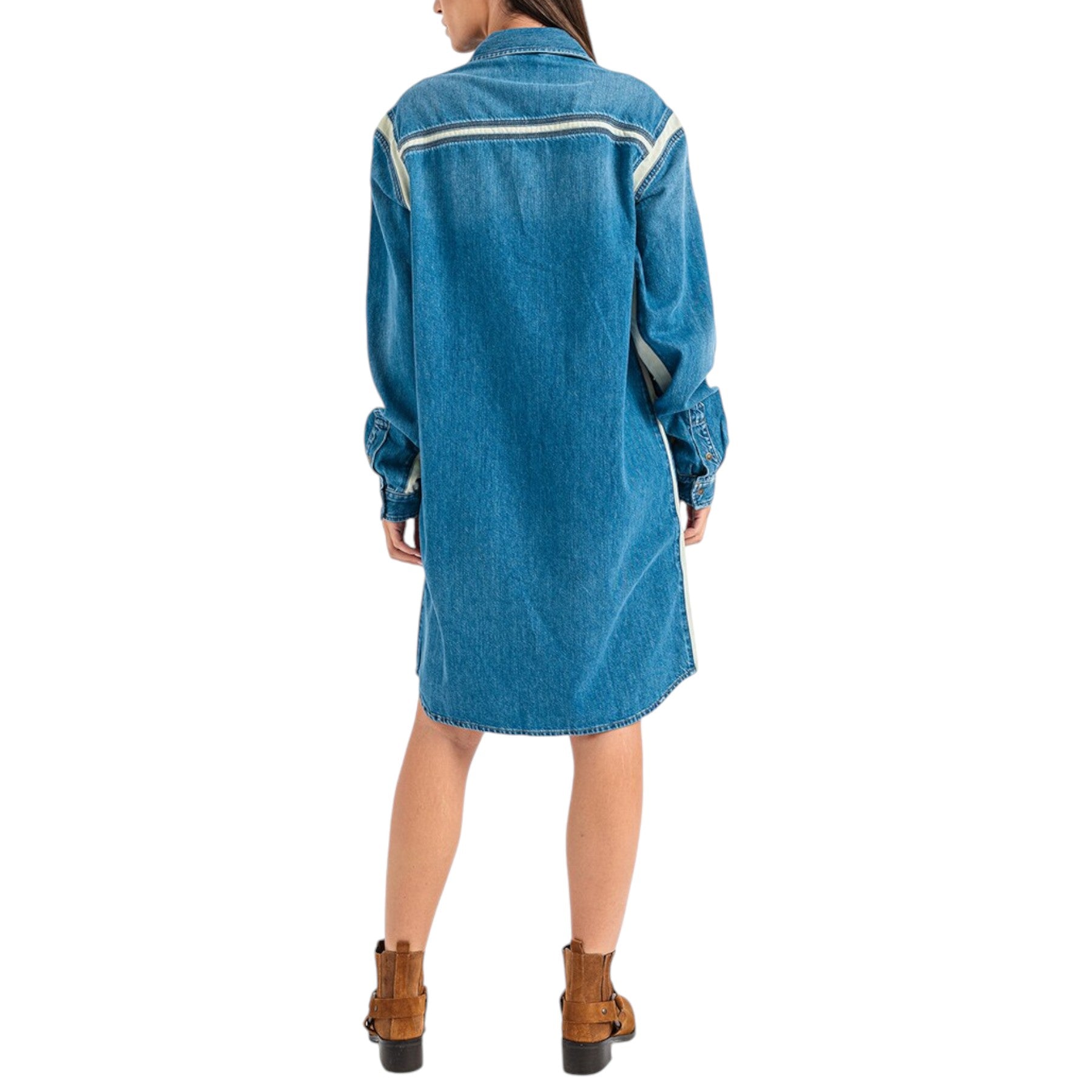 DIESEL DE-HORA Womens Shirt Dress Mini Casual Denim Blue Jeans Ladies Cotton Top