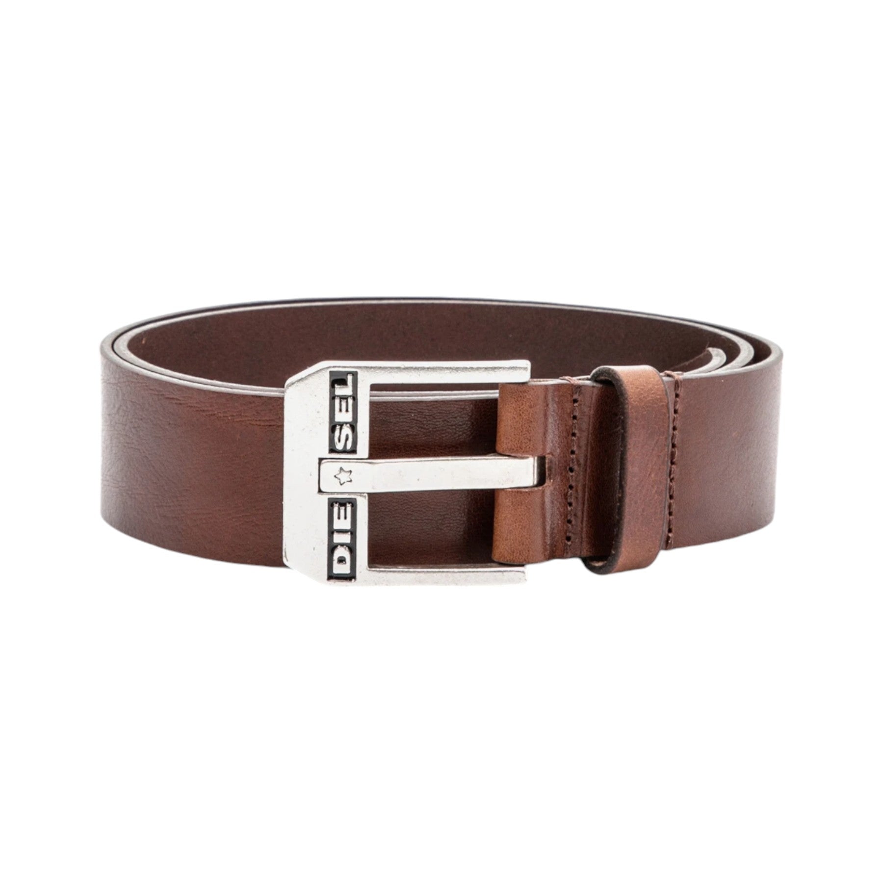 DIESEL BLUESTAR Mens Genuine Leather Belts For Jeans Metal Buckle Waist Belt NEW