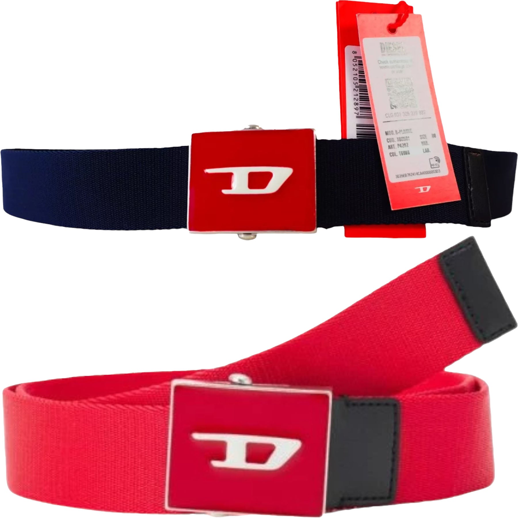 DIESEL B-PLAKUE Mens Webbing Belt Work Belt Metal Buckle Waistbelt Army Golf New