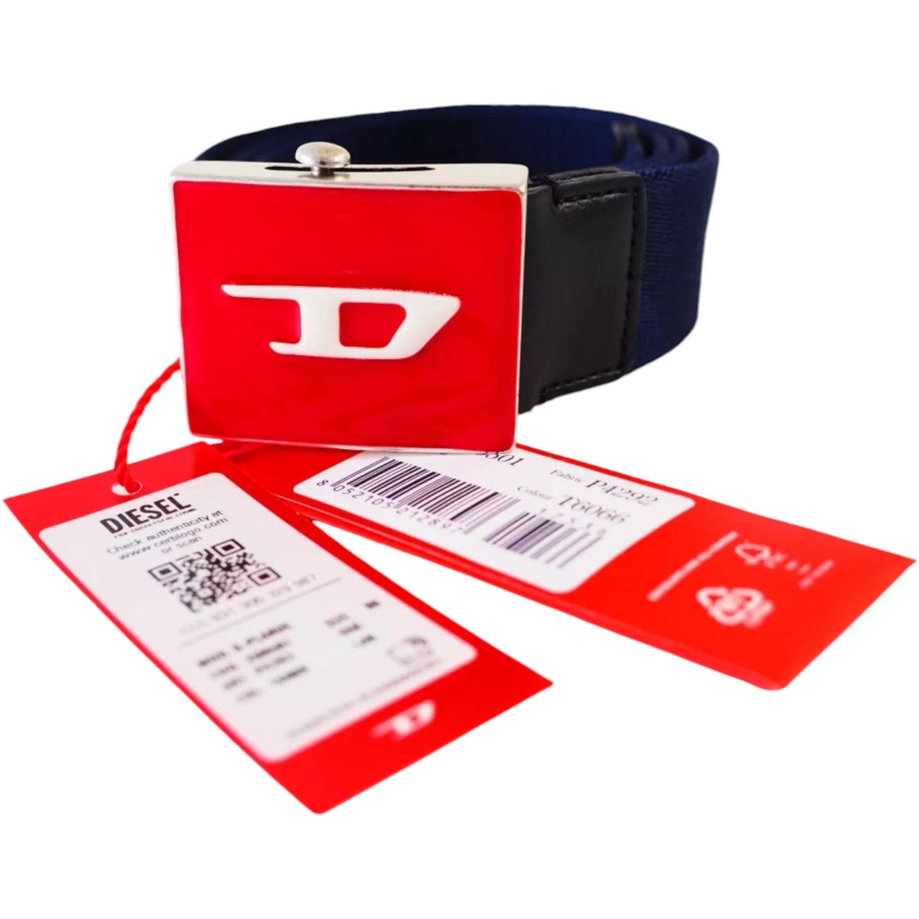 DIESEL B-PLAKUE Mens Webbing Belt Work Belt Metal Buckle Waistbelt Army Golf New