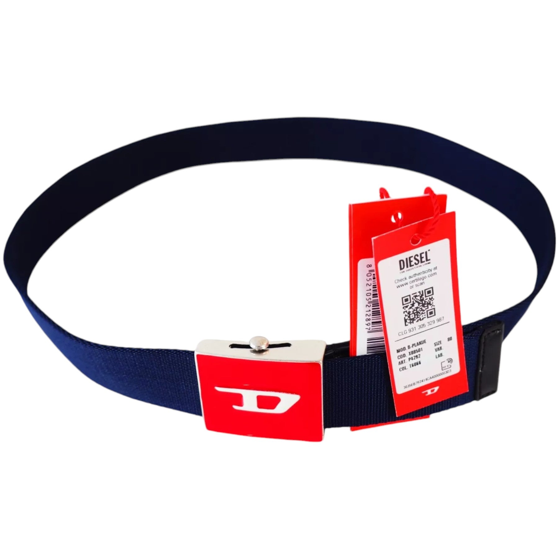 DIESEL B-PLAKUE Mens Webbing Belt Work Belt Metal Buckle Waistbelt Army Golf New