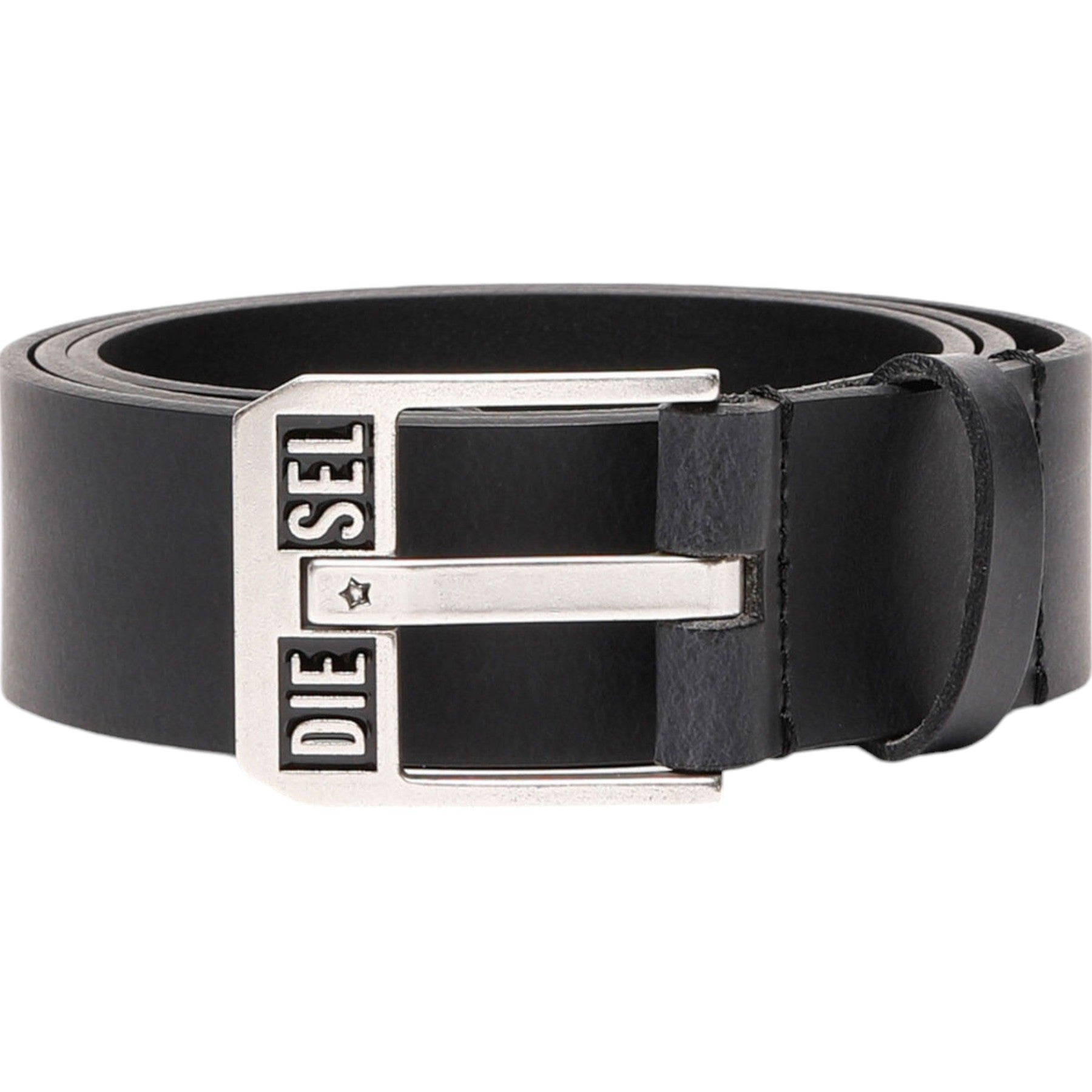 DIESEL B-STAR Mens Genuine Leather Belts For Trousers Jeans Metal Buckle Black