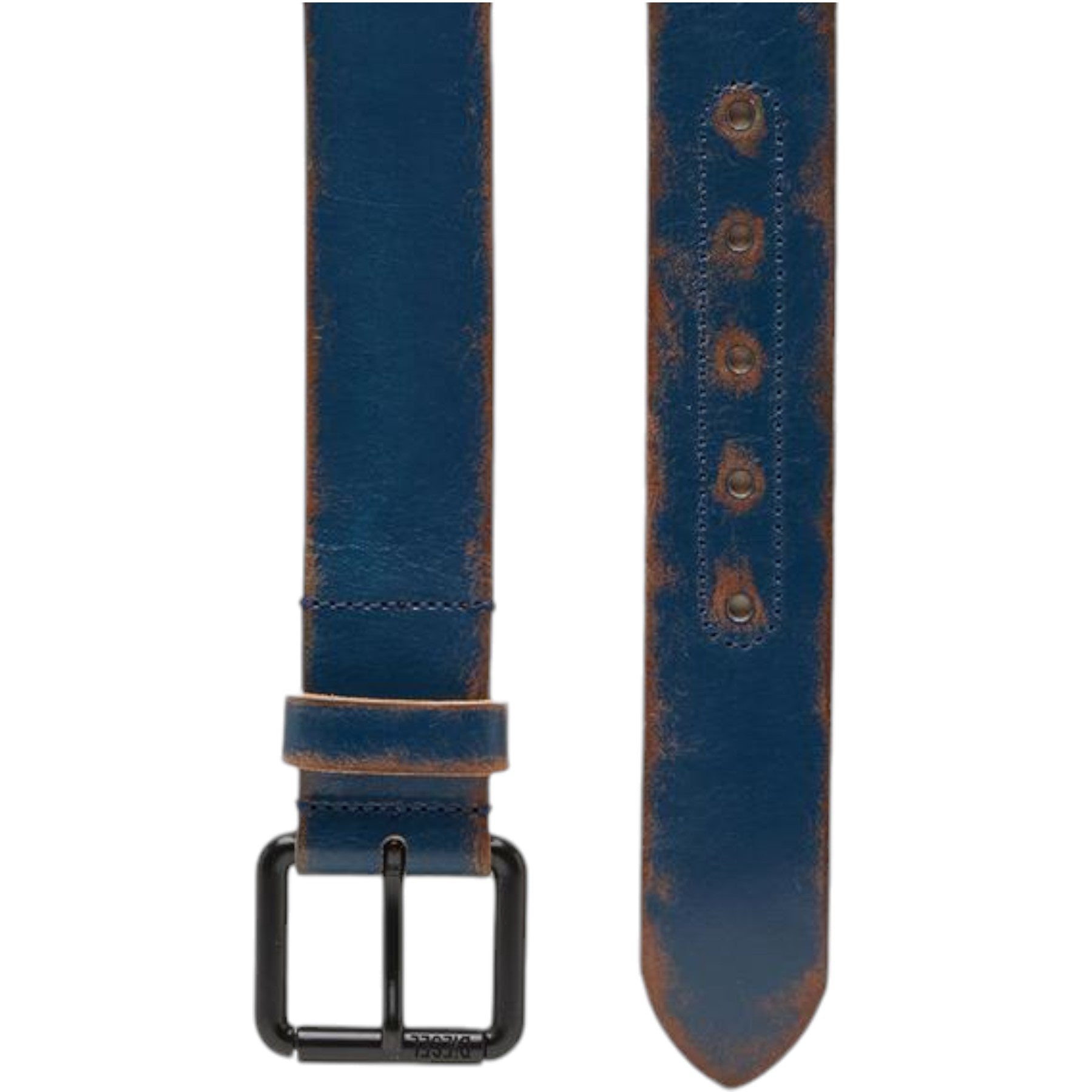 DIESEL B-PAINT Mens Genuine Leather Belts Vintage Washing Metal Buckle Casual