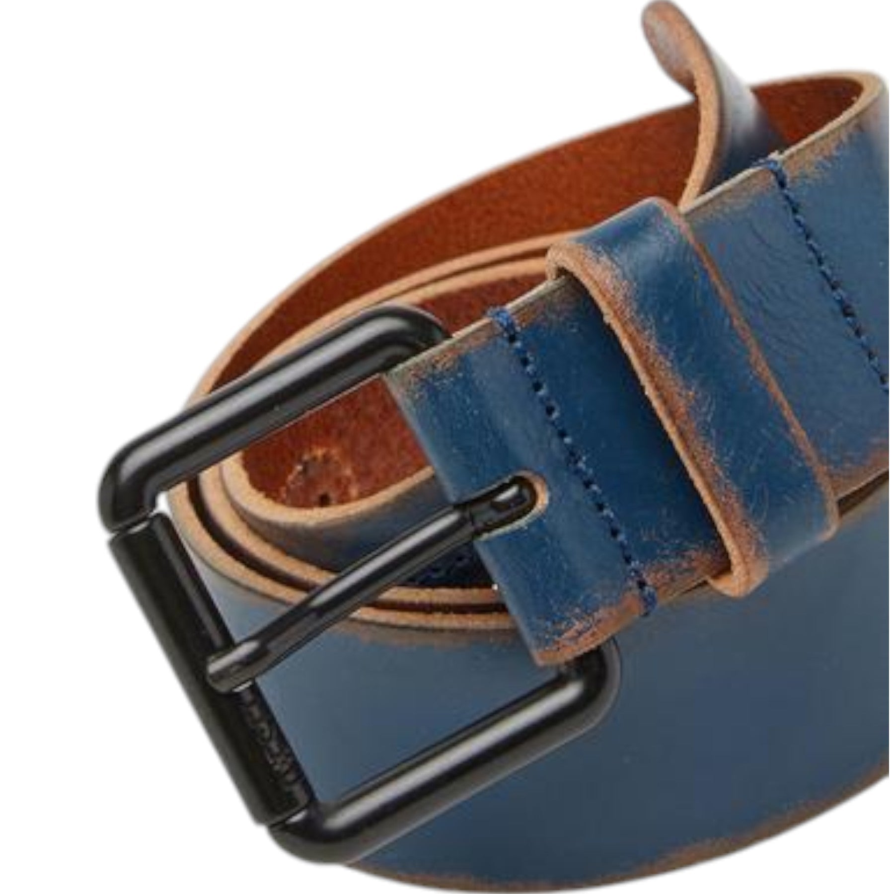 DIESEL B-PAINT Mens Genuine Leather Belts Vintage Washing Metal Buckle Casual