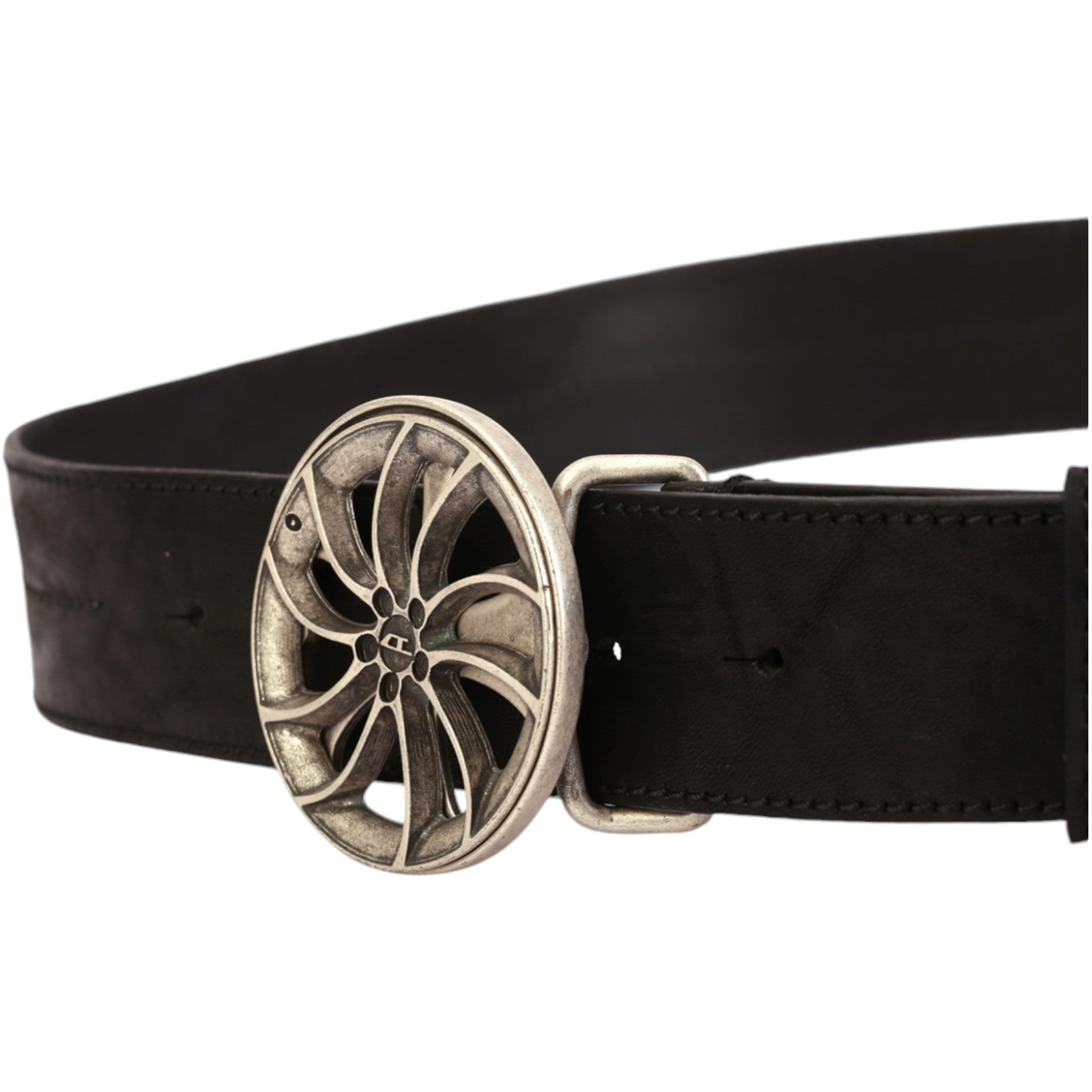 DIESEL B-WHEEL Mens Genuine Leather Belts For Trousers Jeans Metal Buckle Black