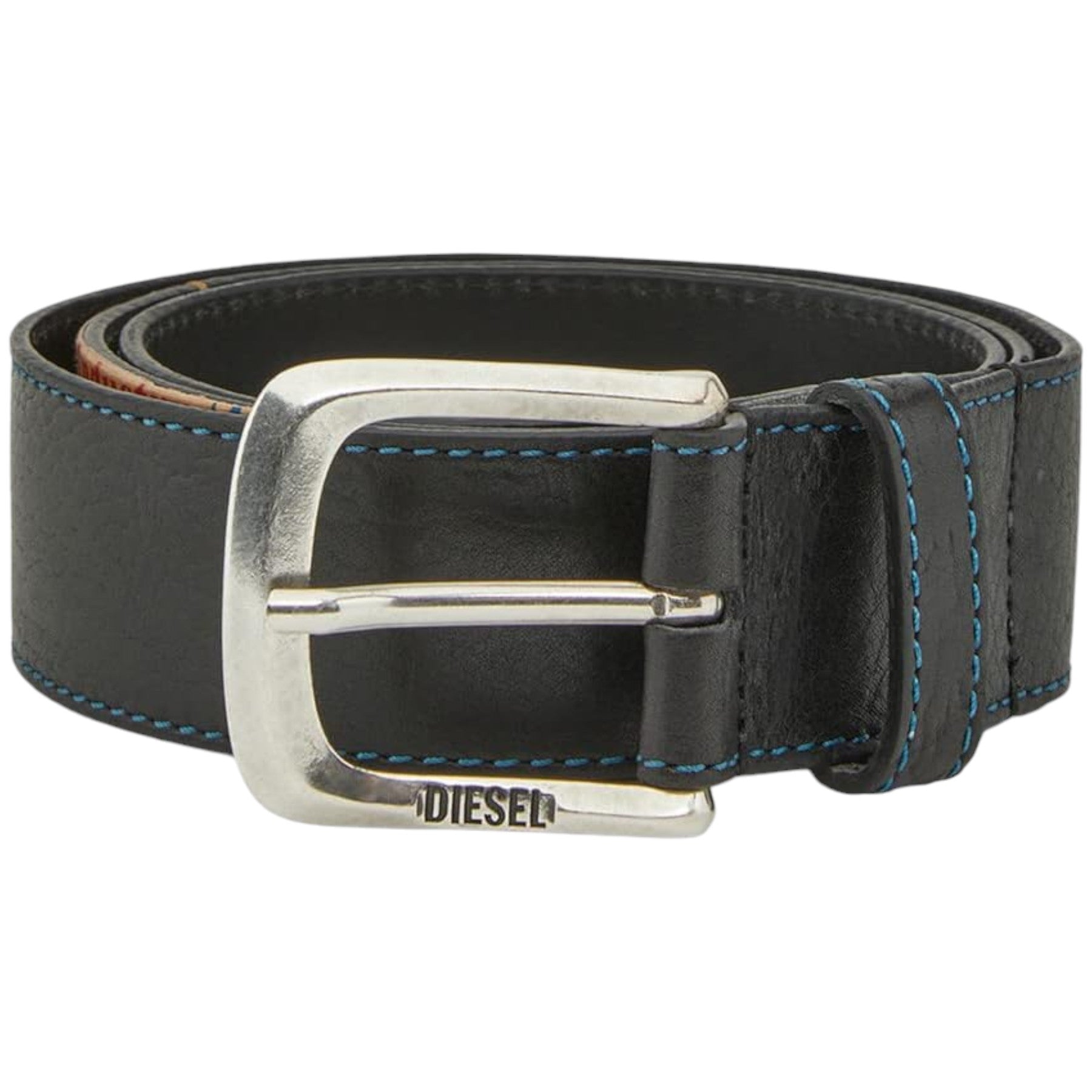 DIESEL B-DNA Mens Genuine Leather Belts For Trousers Jeans Metal Buckle Black