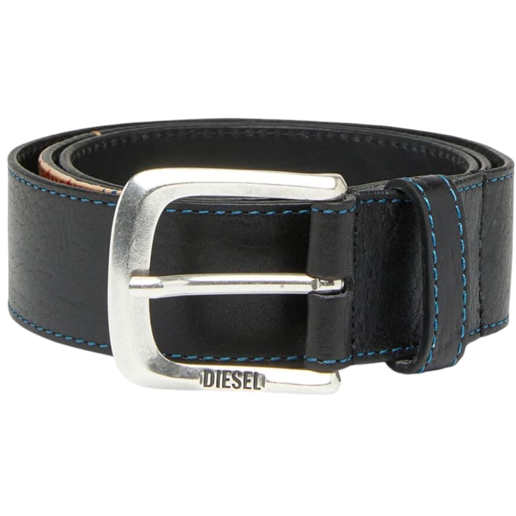 DIESEL B-DNA Mens Genuine Leather Belts For Trousers Jeans Metal Buckle Black