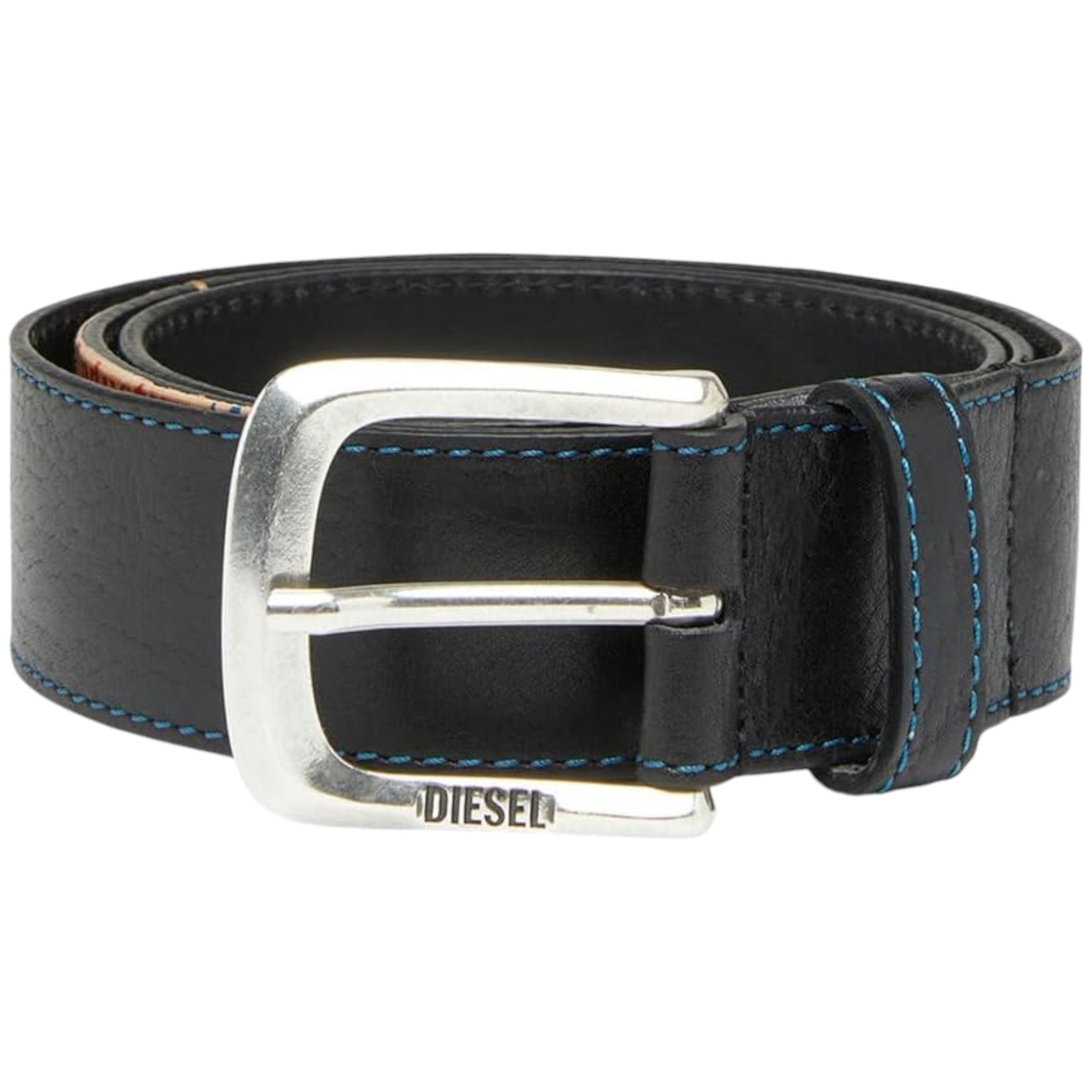 DIESEL B-DNA Mens Genuine Leather Belts For Trousers Jeans Metal Buckle Black
