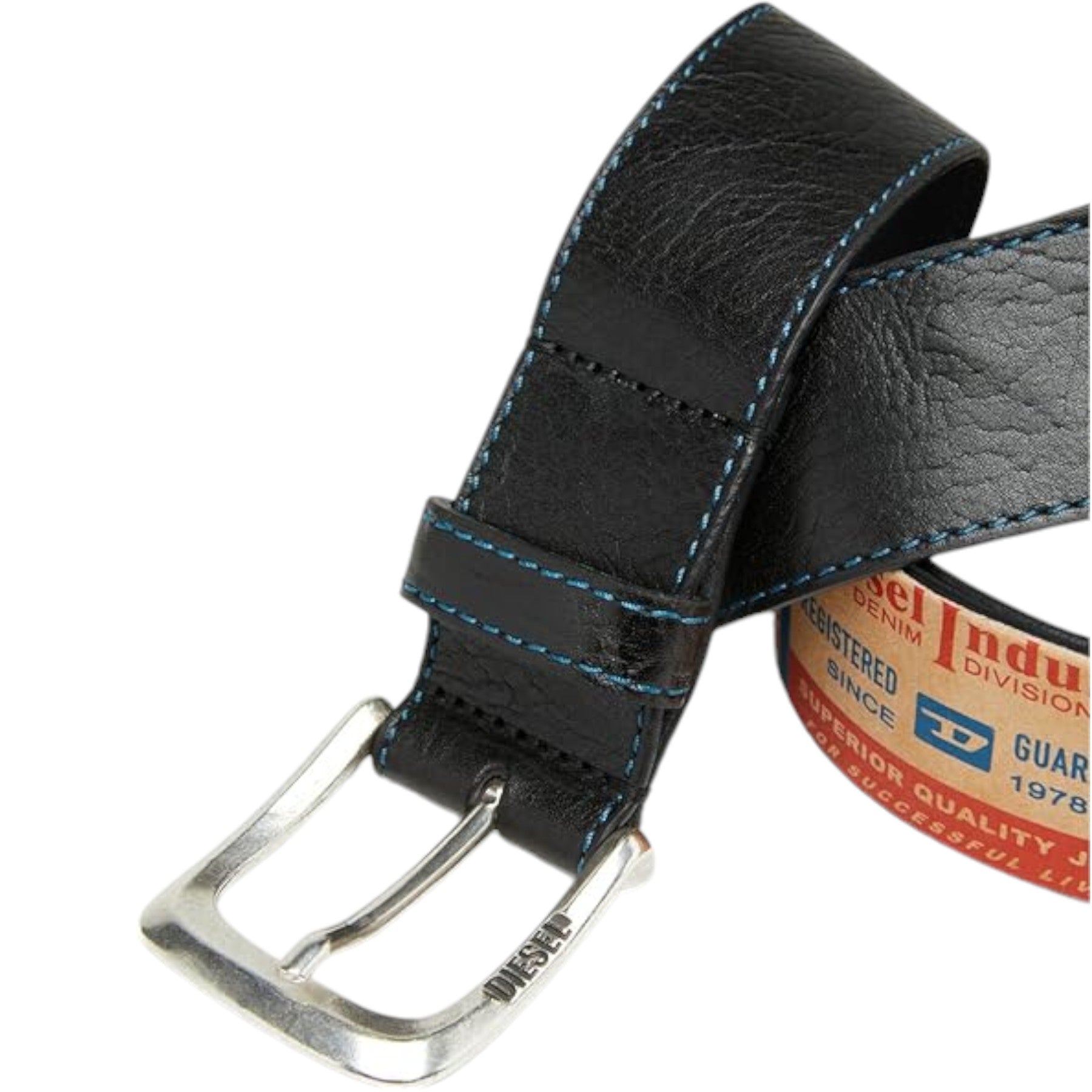 DIESEL B-DNA Mens Genuine Leather Belts For Trousers Jeans Metal Buckle Black