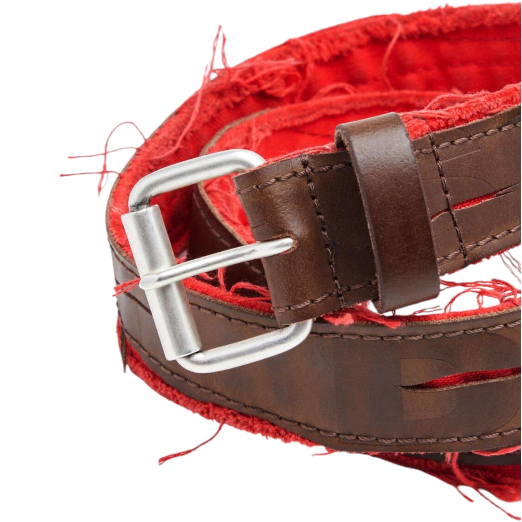 DIESEL B-RIPPED Mens Leather Belts For Trousers Jeans Cotton Metal Buckle Black