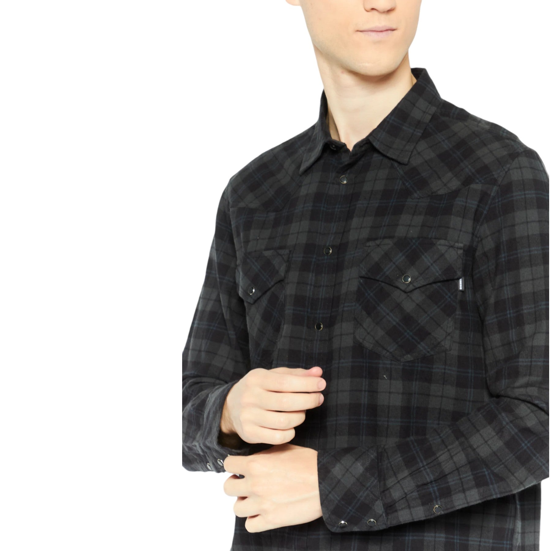 Diesel S-EAST-LONG REBAD Mens Lumberjack Shirt Long Sleeve Flannel Check Shirt