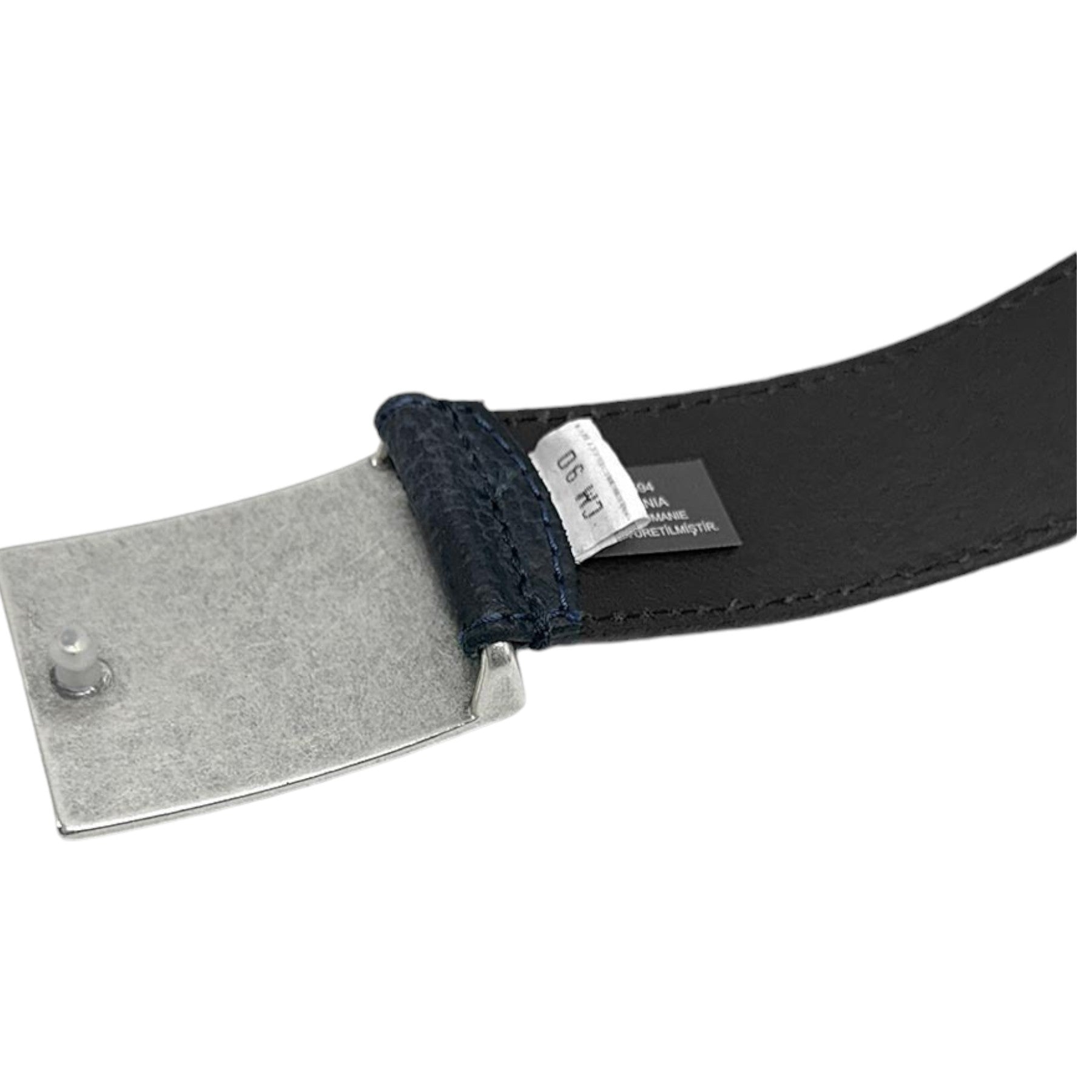 DIESEL B-GRAIN Mens Genuine Leather Belts For Trousers Jeans Metal Buckle Navy