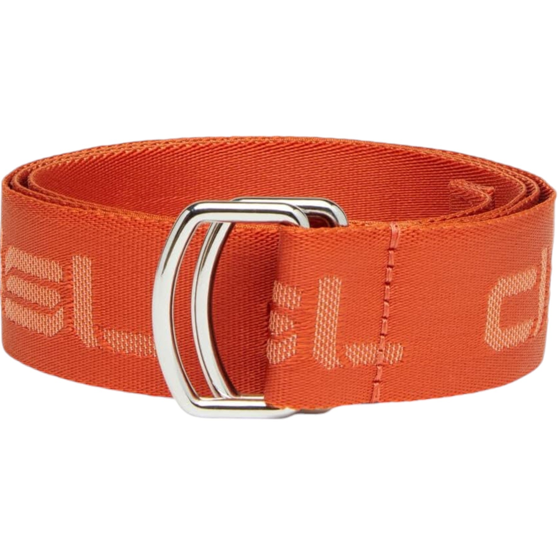 DIESEL B-Tone Mens D Ring Belt Woven Solid Fabric Casual Webbing Belt Orange