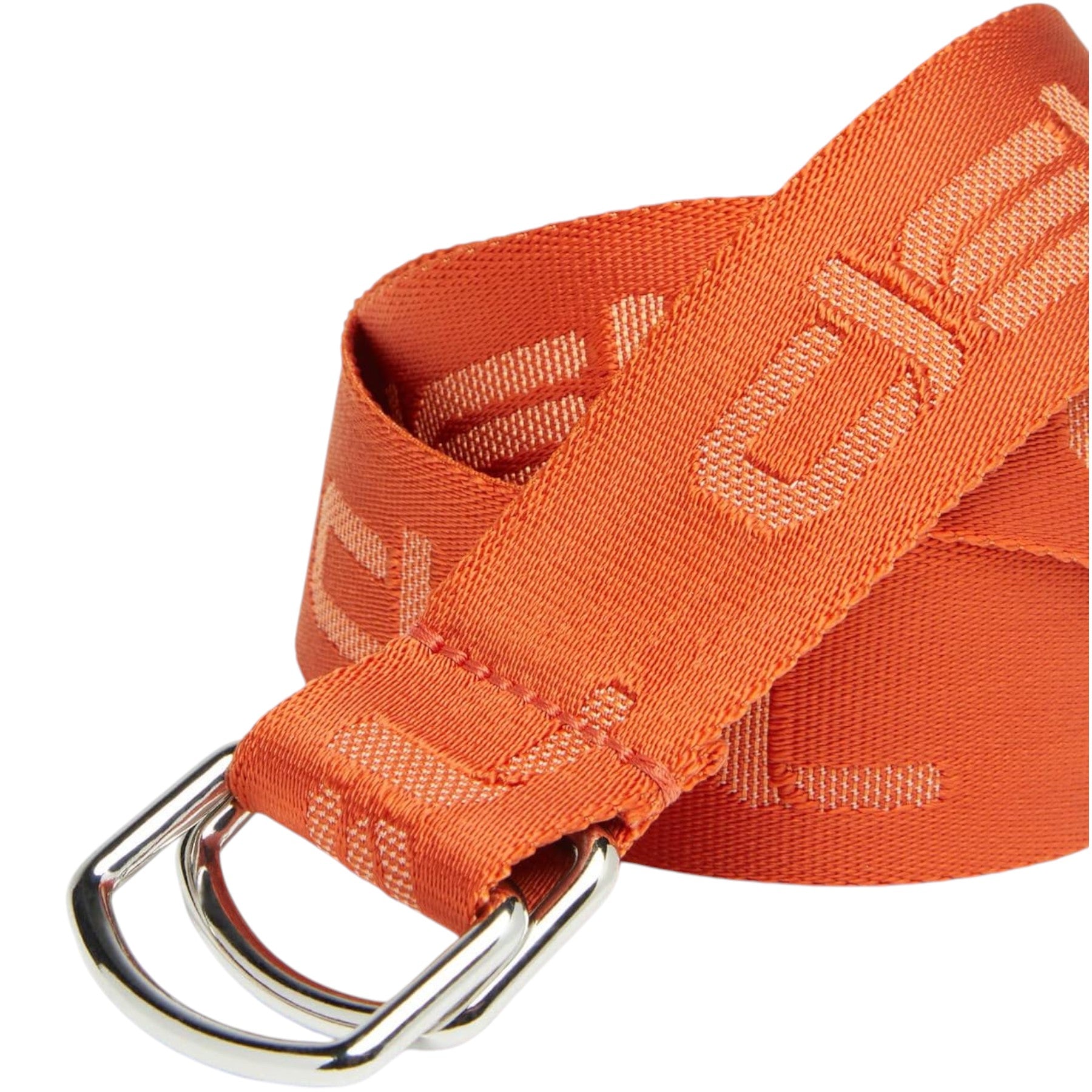 DIESEL B-Tone Mens D Ring Belt Woven Solid Fabric Casual Webbing Belt Orange