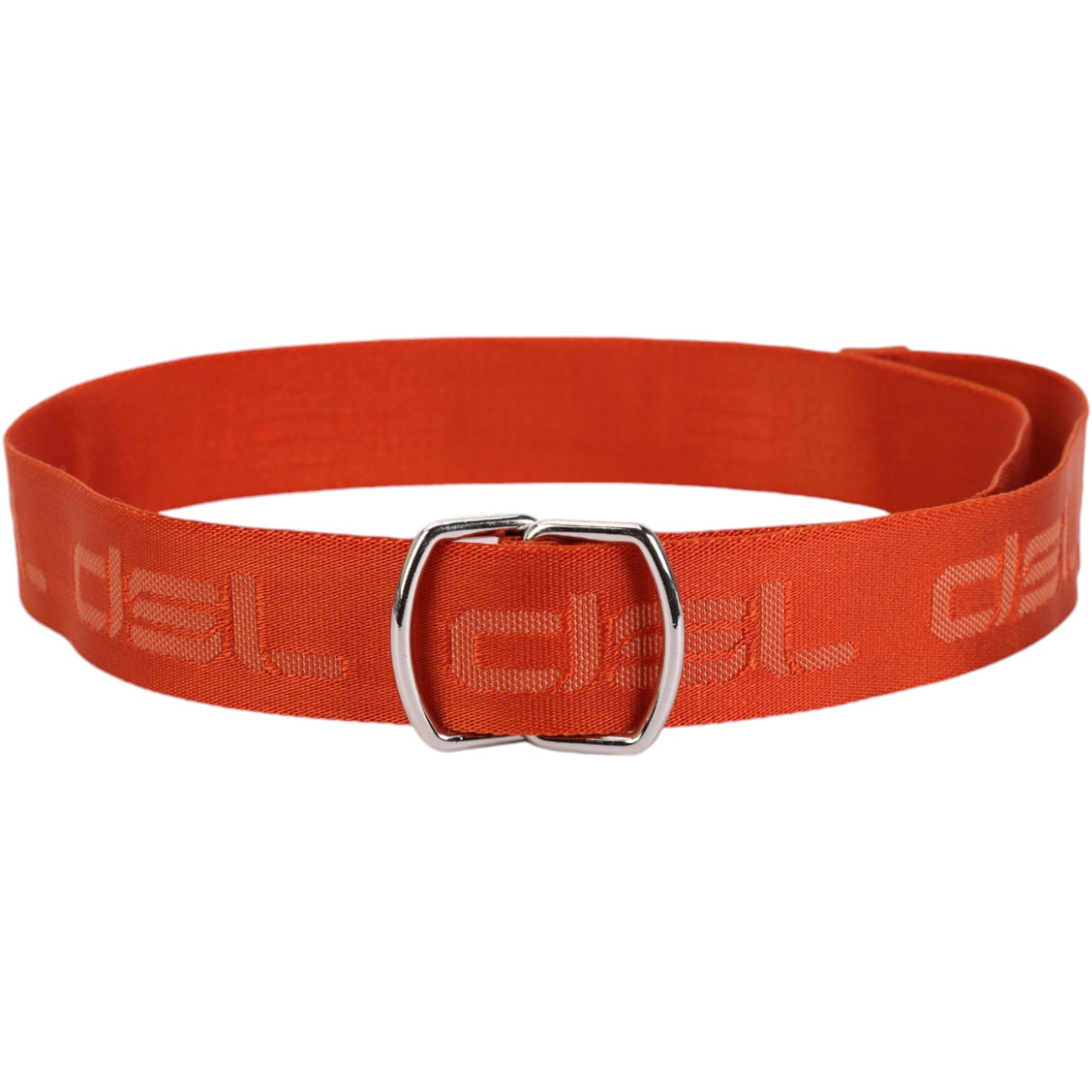 DIESEL B-Tone Mens D Ring Belt Woven Solid Fabric Casual Webbing Belt Orange