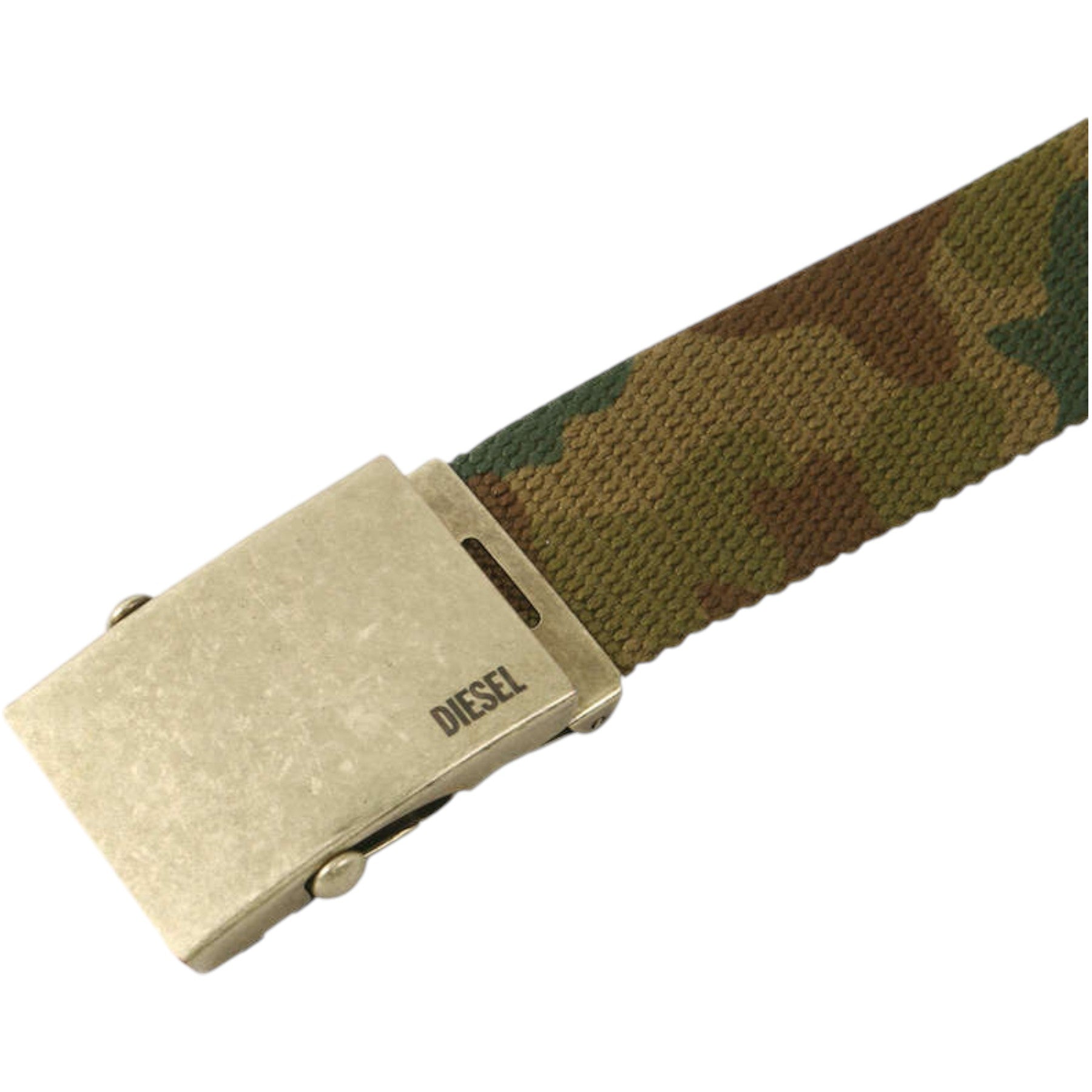 DIESEL B-COMBA Mens Belt Woven Solid Fabric Casual Webbing Belt Camouflage New