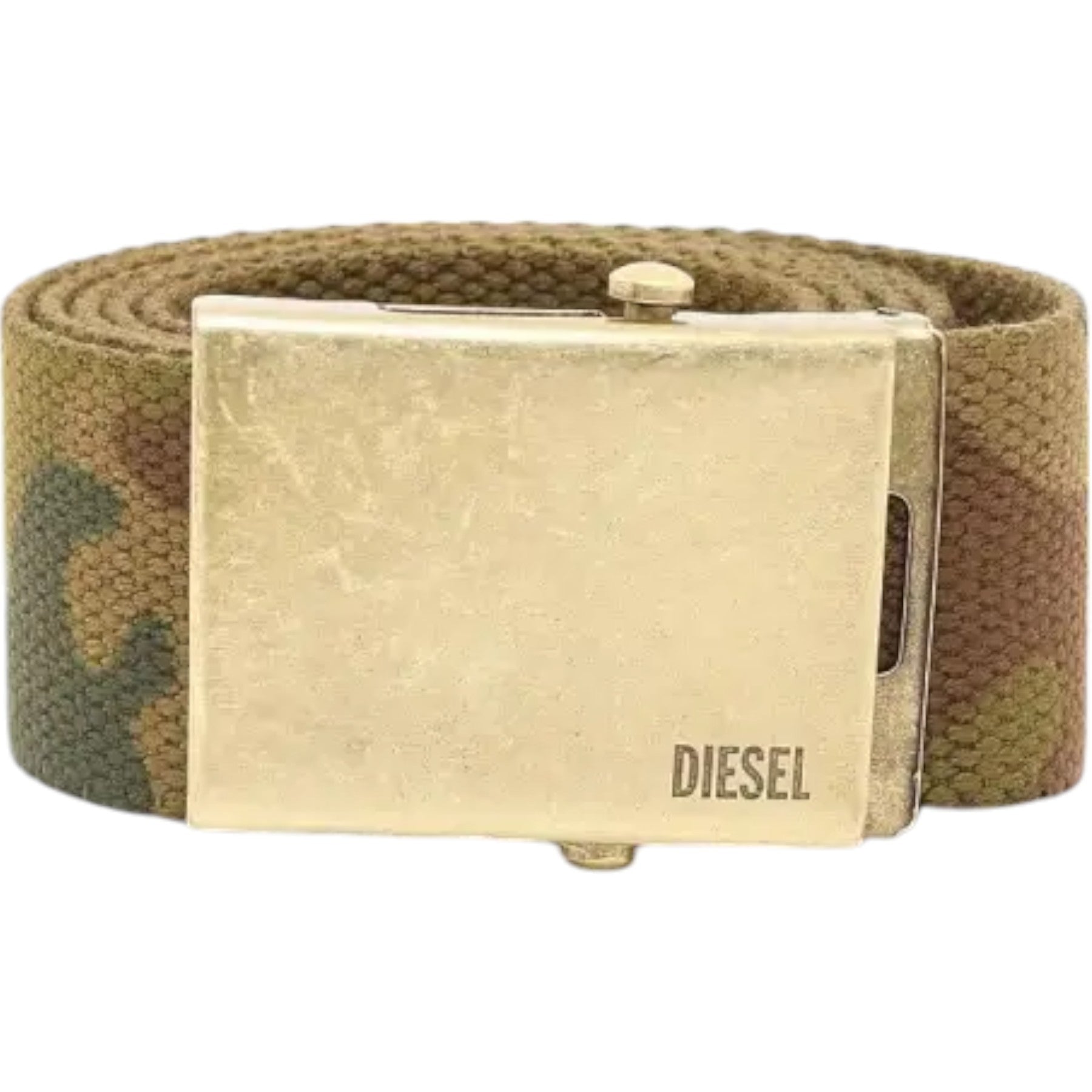 DIESEL B-COMBA Mens Belt Woven Solid Fabric Casual Webbing Belt Camouflage New